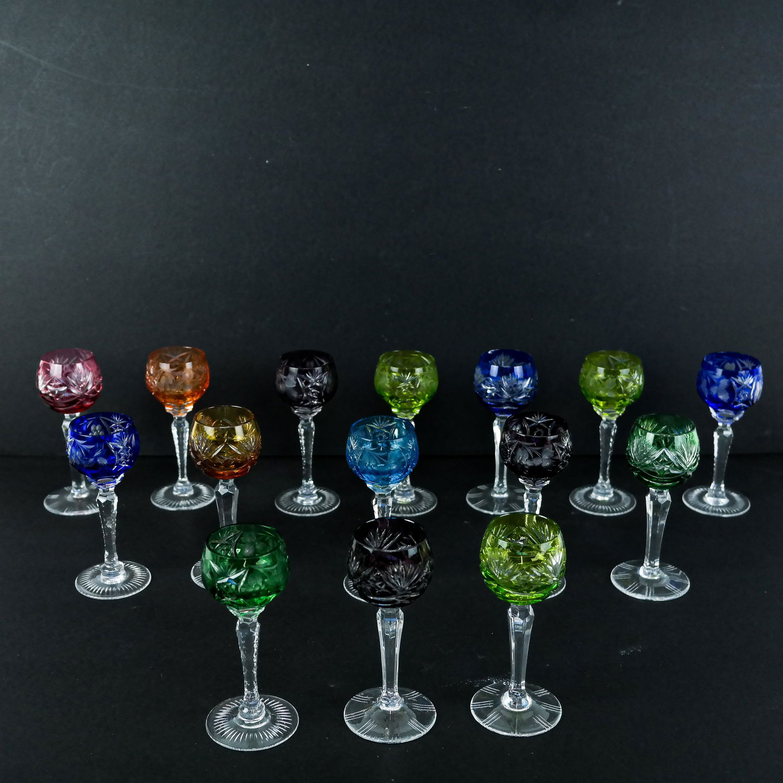 15 Assorted Cut Glass Small Stems (1 of 5)