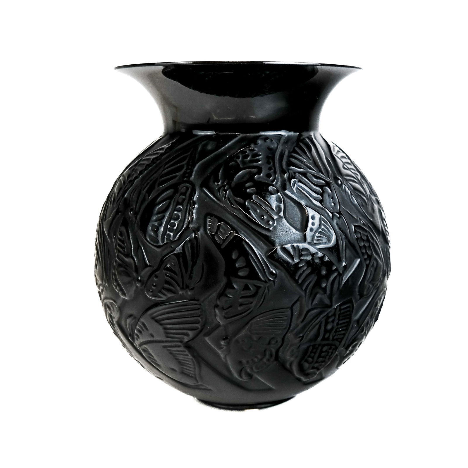 Lalique French Black Glass Vase (1 of 8)