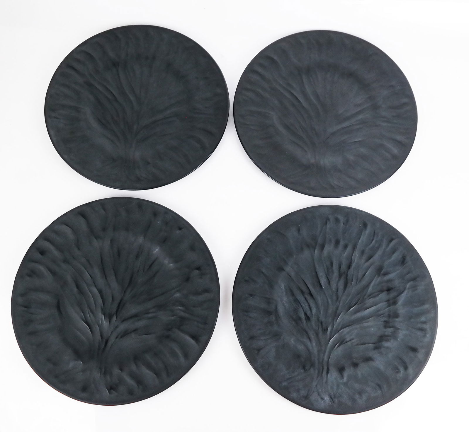 Lalique French Black Glass Dinner Plates (4) (1 of 8)