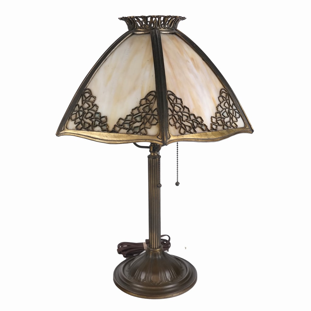 American Slag Glass Shade Table Lamp (1 of 9)