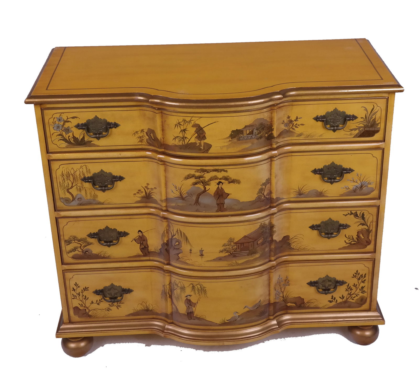 Modern Yellow Chinoiserie Chest by Baker (1 of 7)