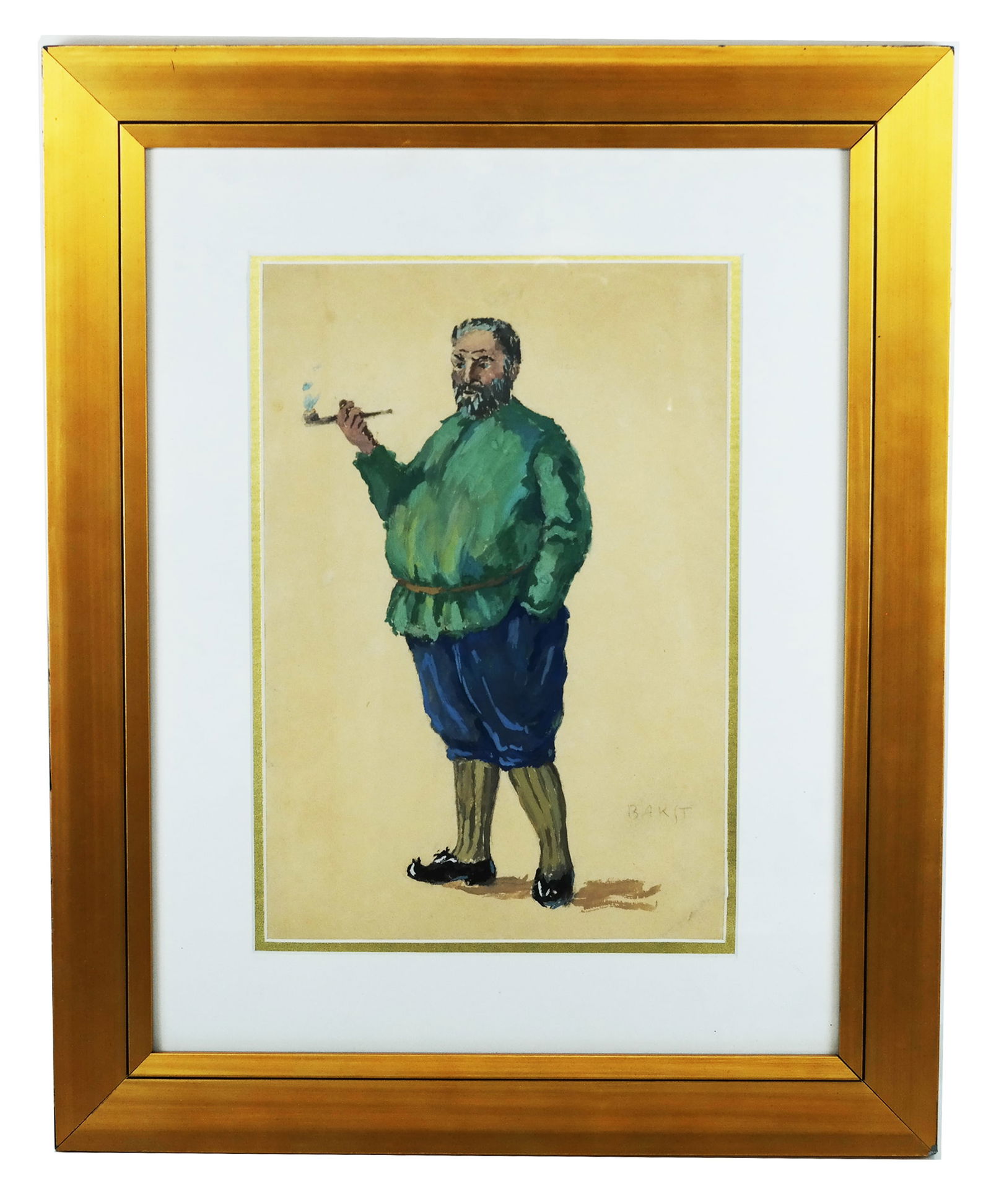 Leon BAKST: Bearded Man Study - Watercolor (1 of 7)