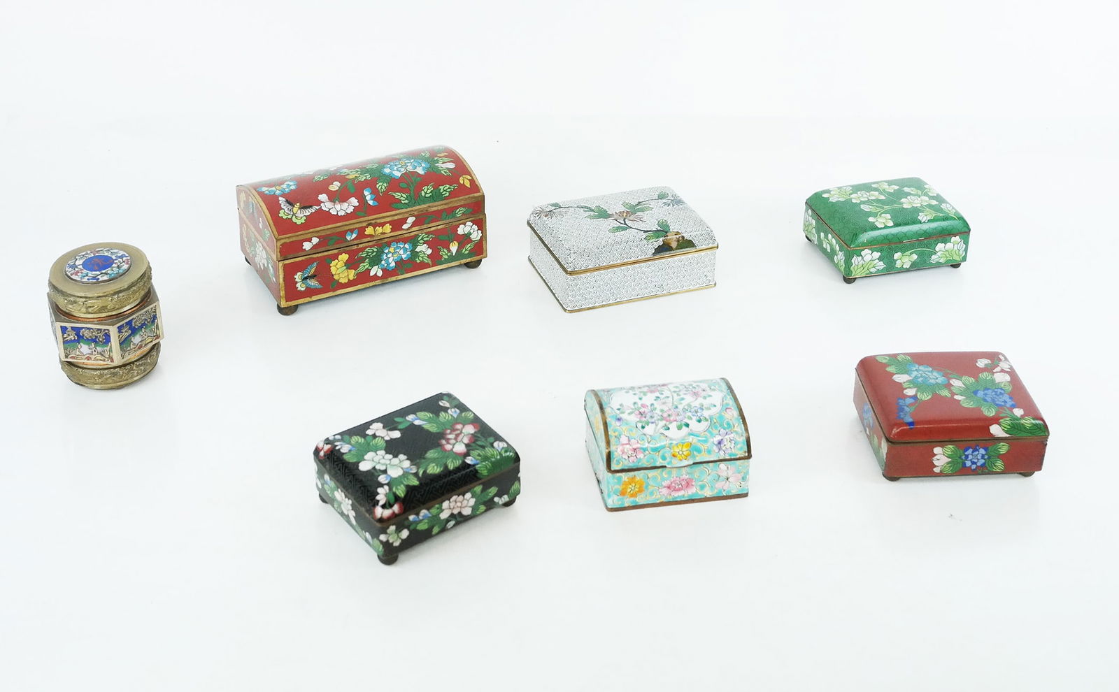 Chinese Group of Cloisonne Enamel Boxes (7) (1 of 7)