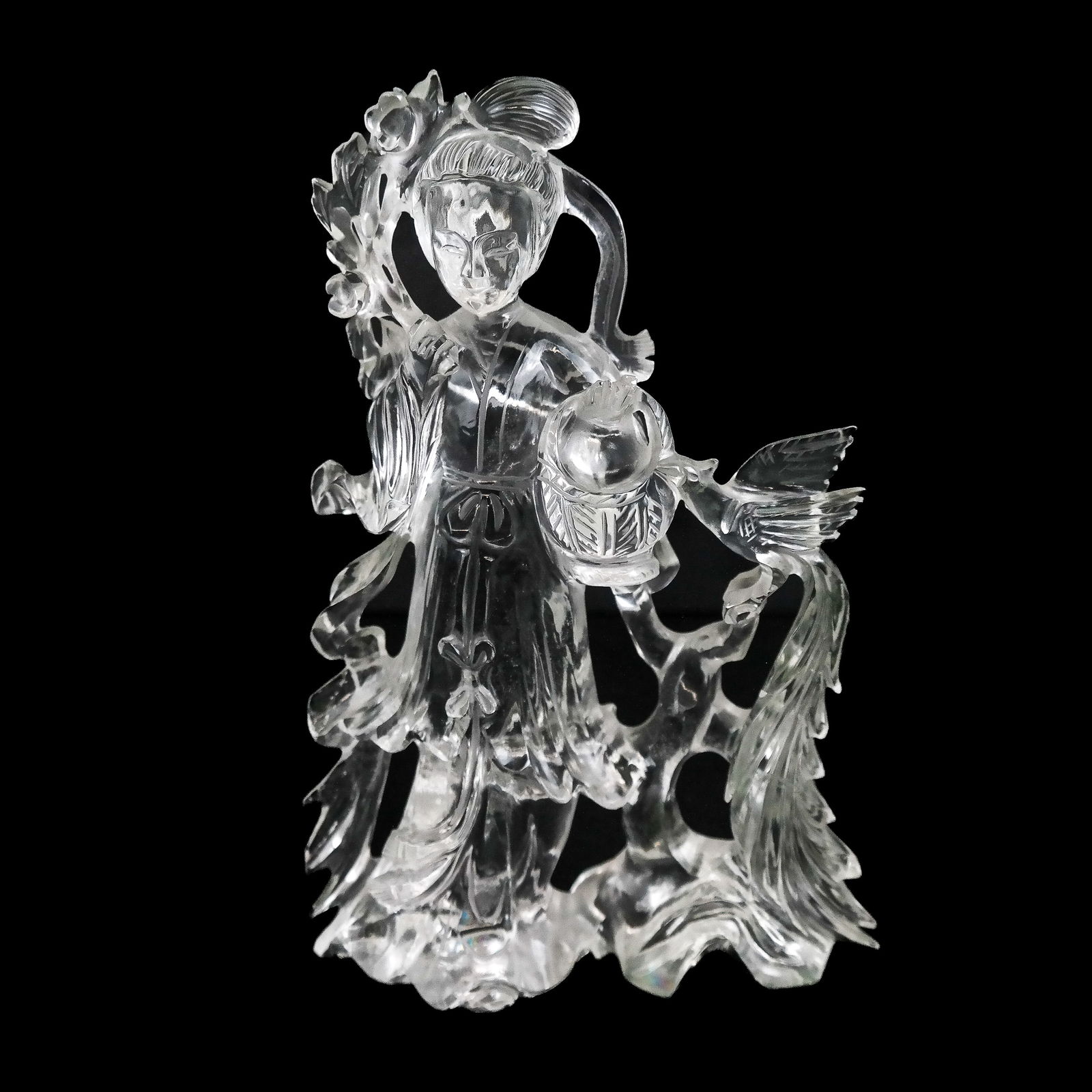 Chinese Carved Rock Crystal Guanyin Sculpture (1 of 8)