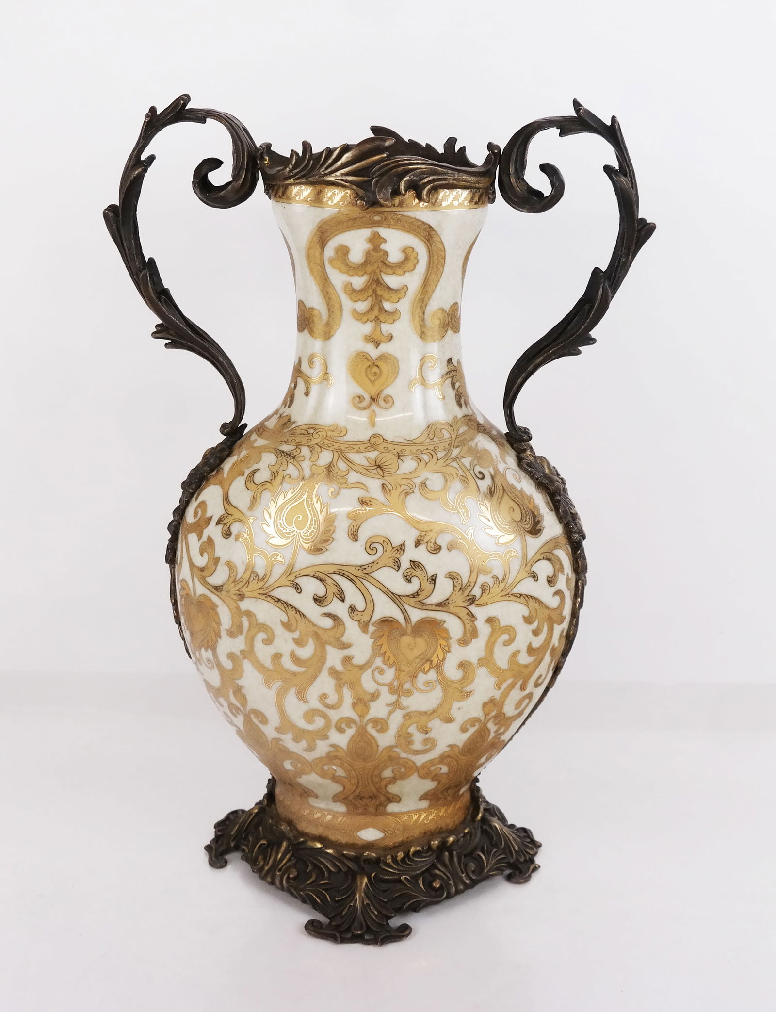 Rococo-Style Gilt Metal-Mounted Vase (1 of 8)