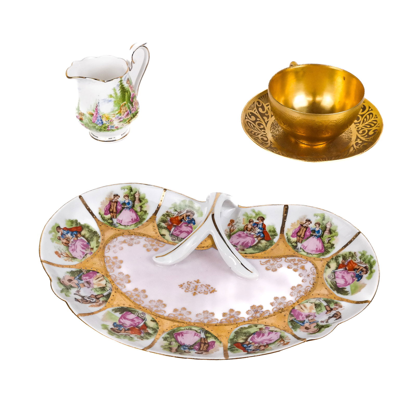 Assembled Group of Gilt-Accented Porcelain (4) (1 of 8)