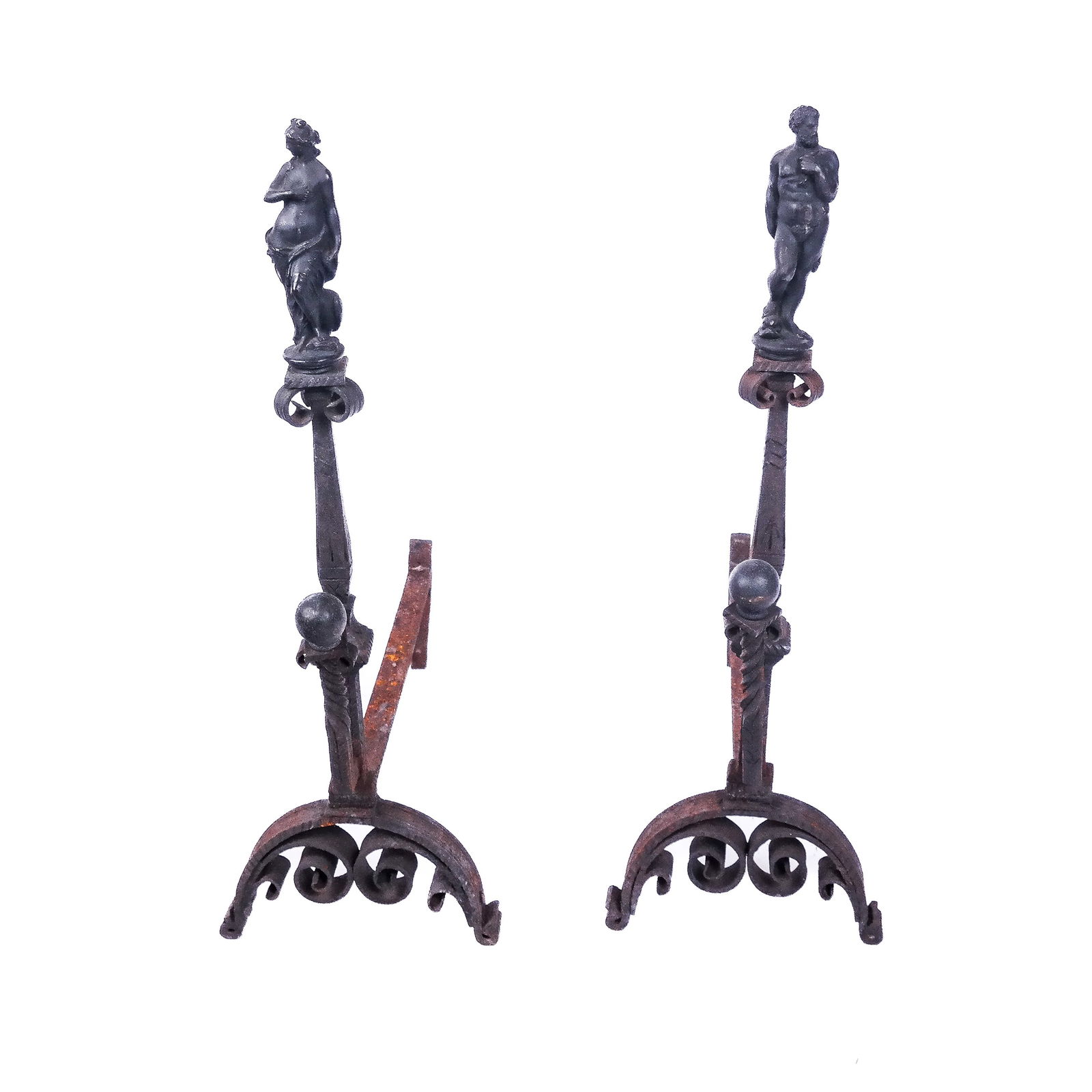 Pair of Classical Figural Andirons (1 of 5)