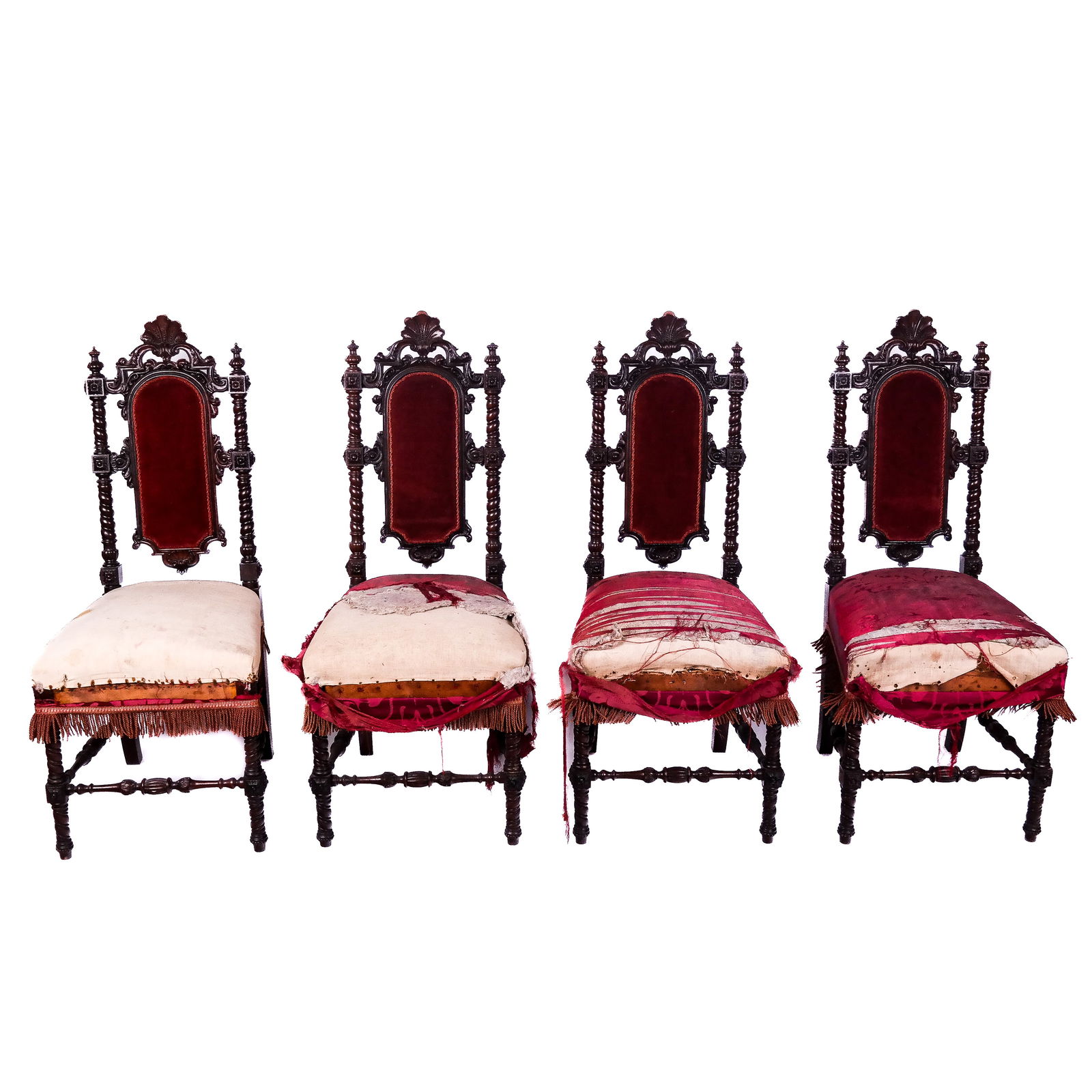 Set of Four 19th C. American Rosewood Side Chairs (1 of 9)