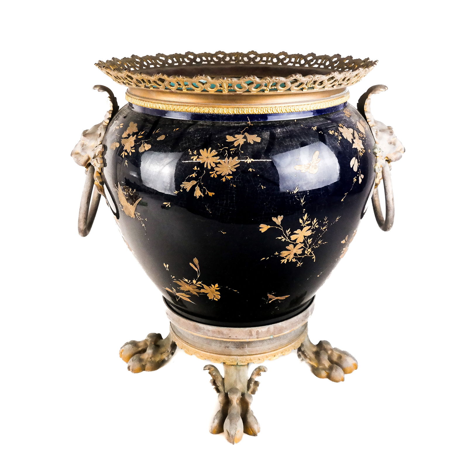 Belle Epoque Gilt Bronze & French Porcelain Bowl (1 of 11)