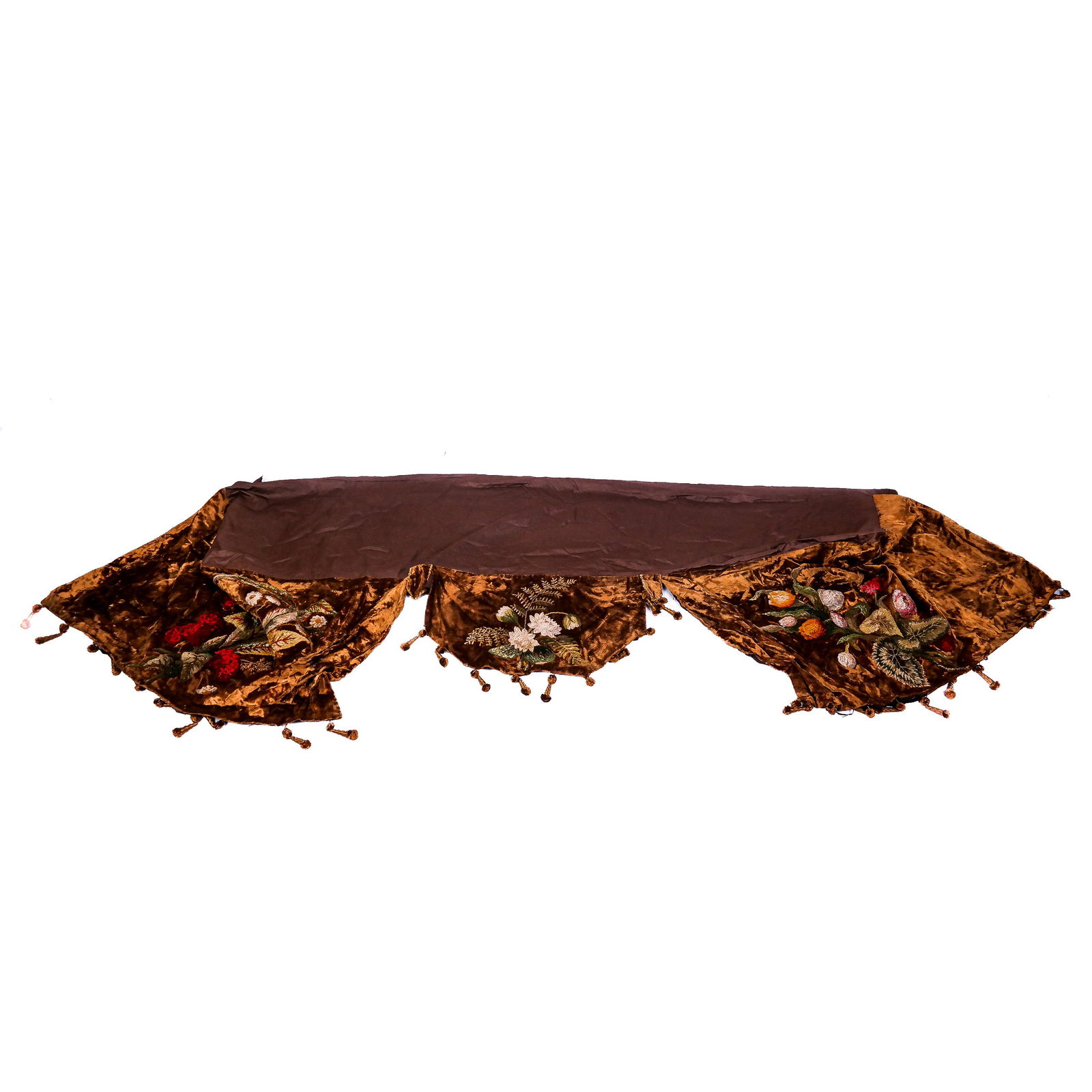 Victorian Embroidered Velvet Lambrequin (1 of 8)