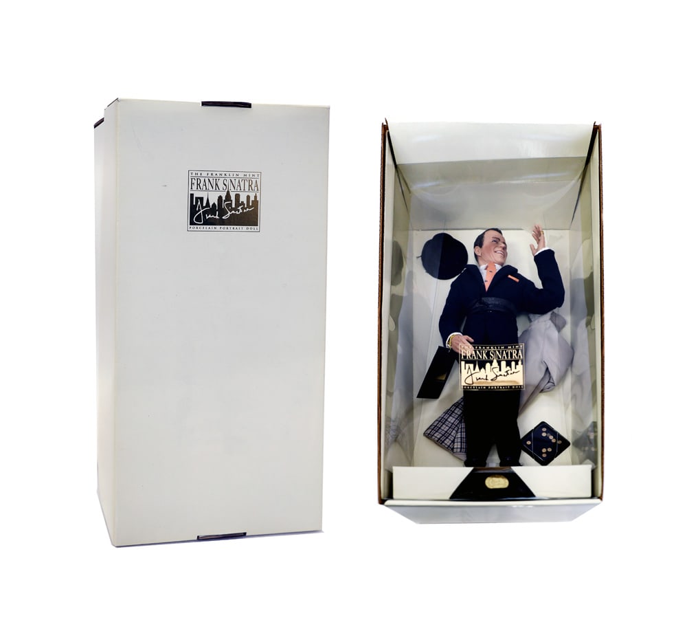 Frank Sinatra Musical Doll: Frank Sinatra musical portrait doll by The Franklin Mint, with papers.