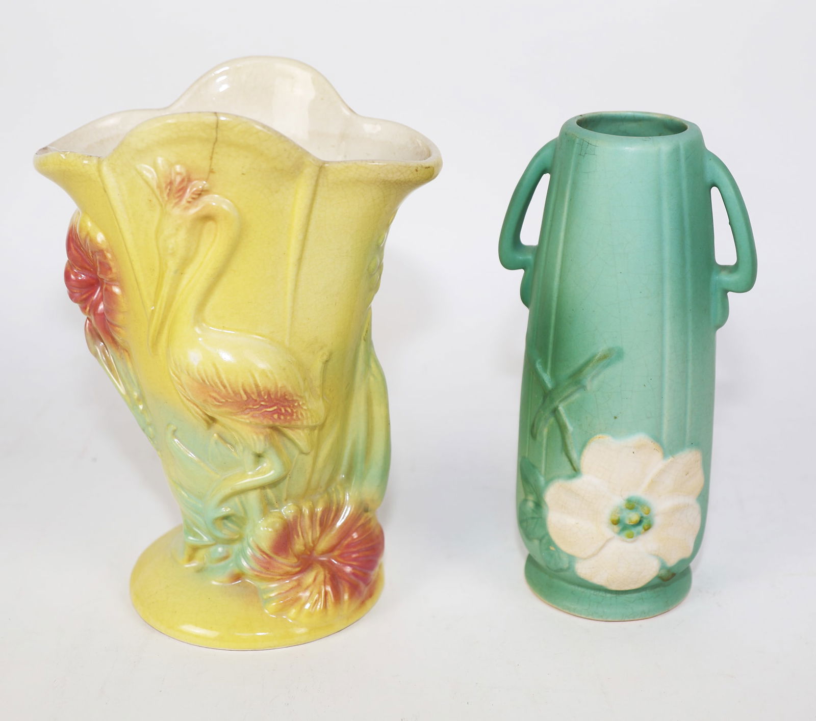 Two American Floral Ceramic Vases (1 of 10)