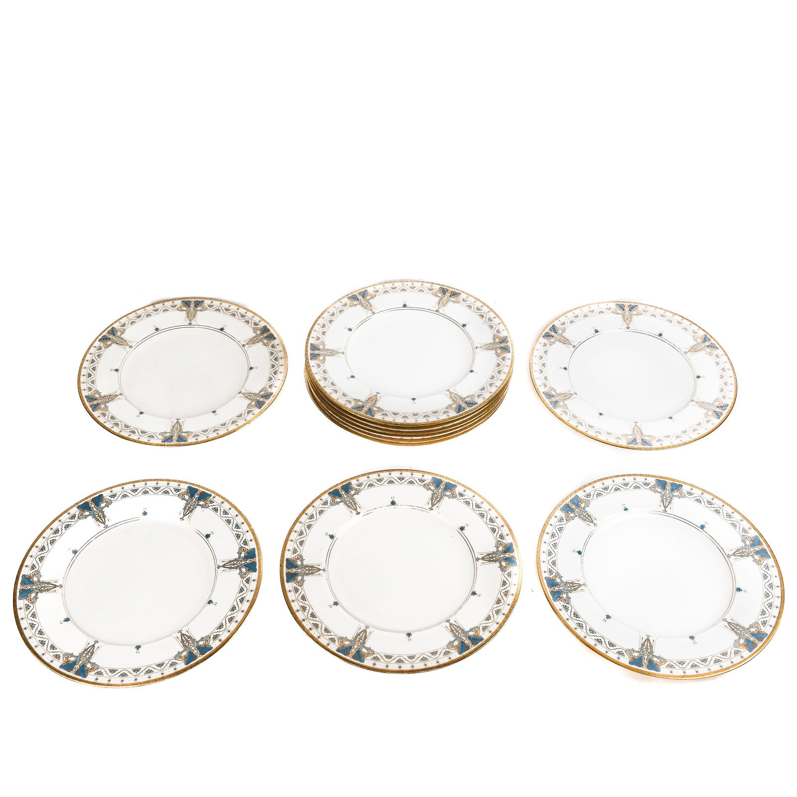 Eleven Royal Worcester Blue Trim Plates (1 of 9)