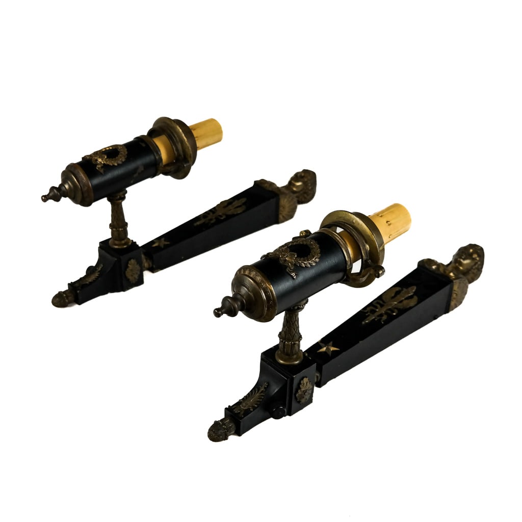 Pair of 19th C. Single-Light Bronze Sconces (1 of 13)