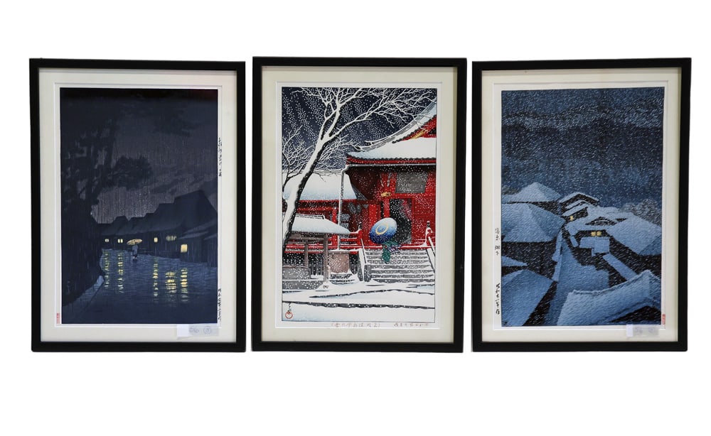 Three Art Deco Chinese Colored Prints (1 of 5)