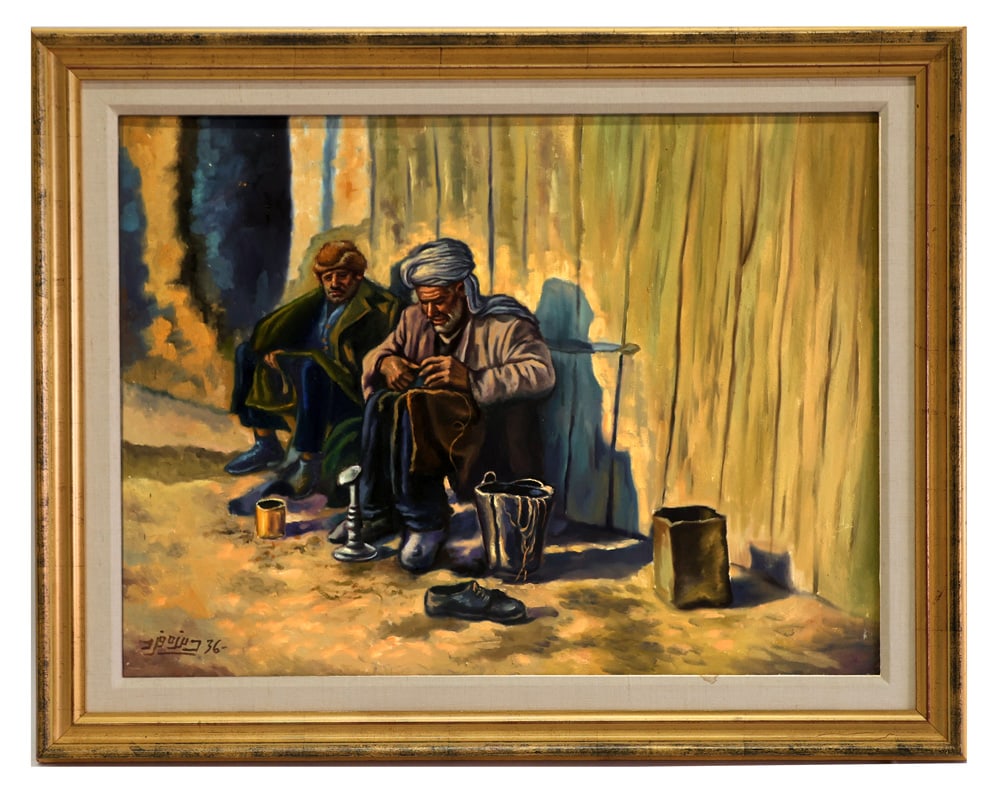 Two Arabian Men - Unsigned Oil Painting (1 of 4)