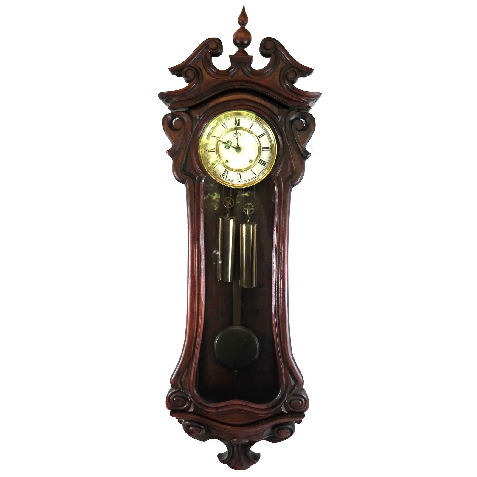Art Nouveau Carved Regulator Clock (1 of 18)