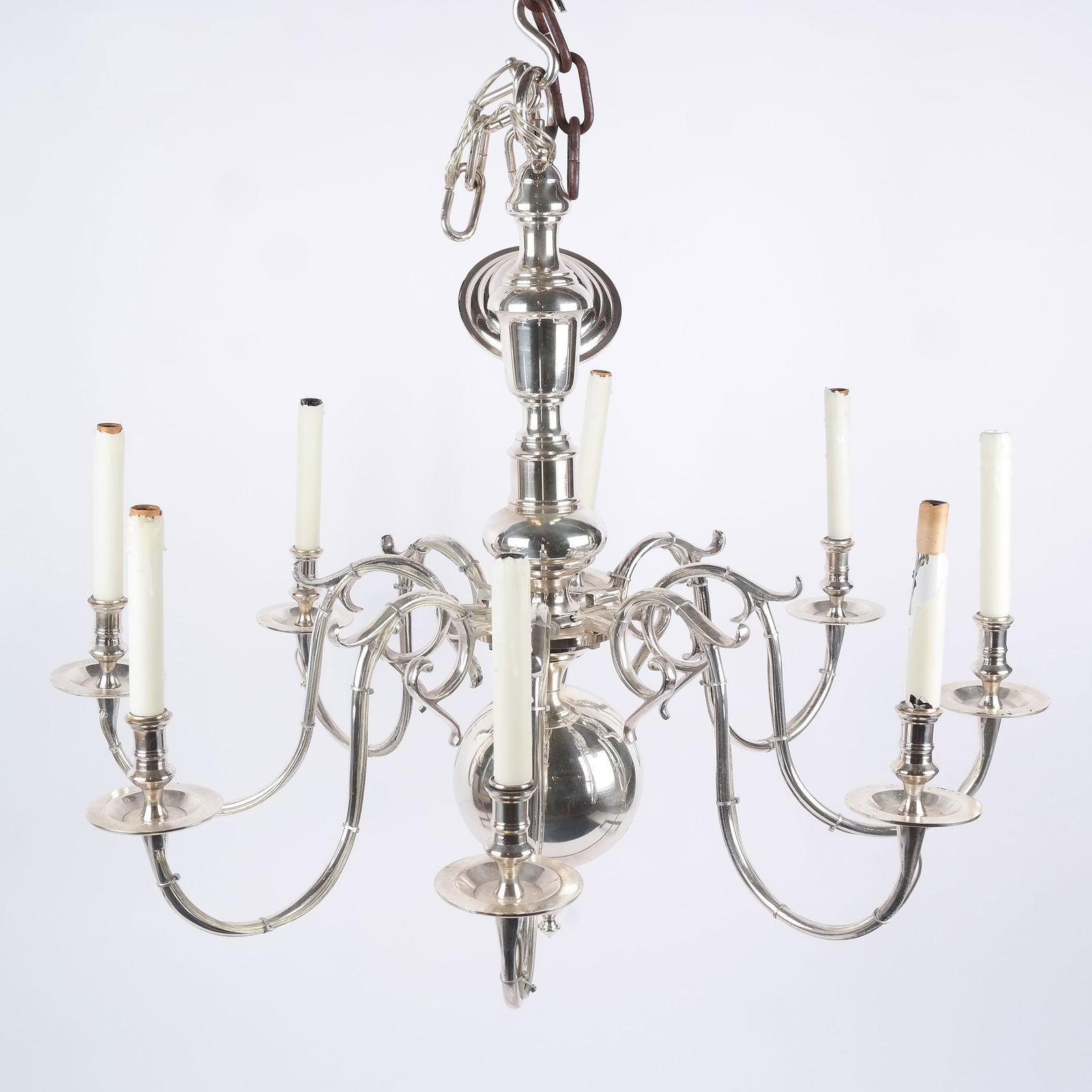 Williamsburg-Style 8-Light Silver Patina Fixture (1 of 13)