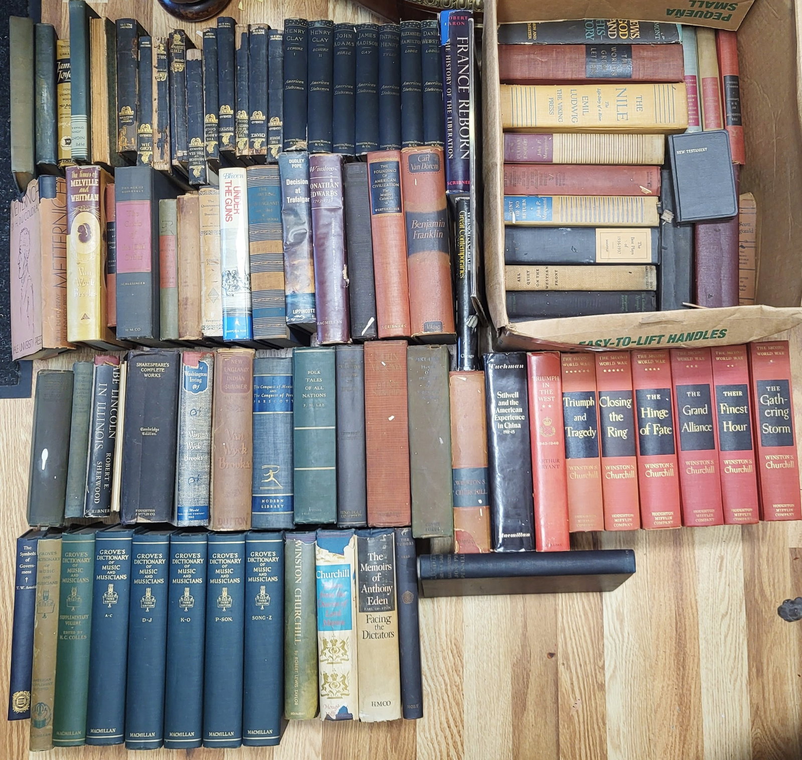 BOOKS: Lot of 50+ Antique American History Books: Lot of 50+ books on the American Revolution, and biographies, including of George Washington, John Adams, Hamilton, Churchill, etc.