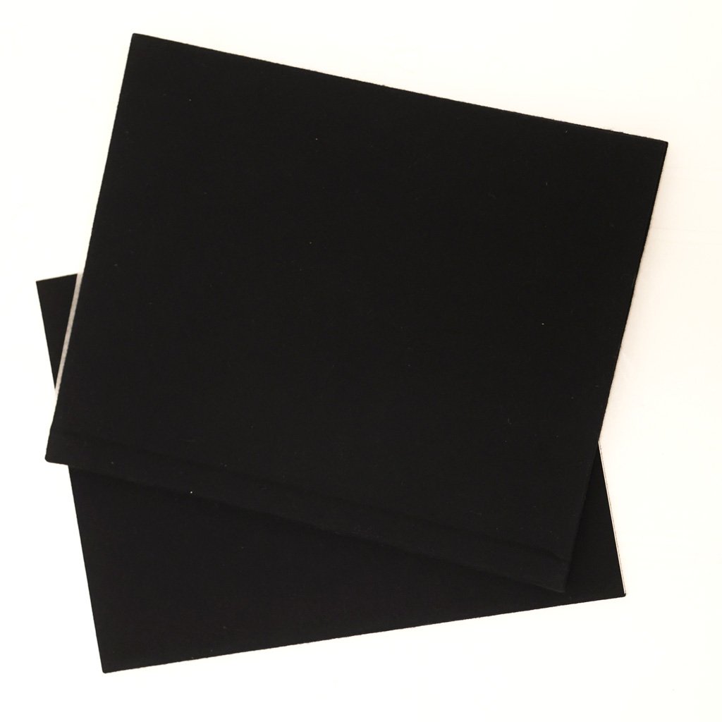 Richard TUTTLE: Two Books of Die-Cut Cut-Outs: Richard Tuttle (American, b. 1941) two books with felt covers of geometric die-cut cut-outs, in brown cardboard case. [Case: 12 1/4" H x 10" W]. Books in good condition with minor toning and wear.