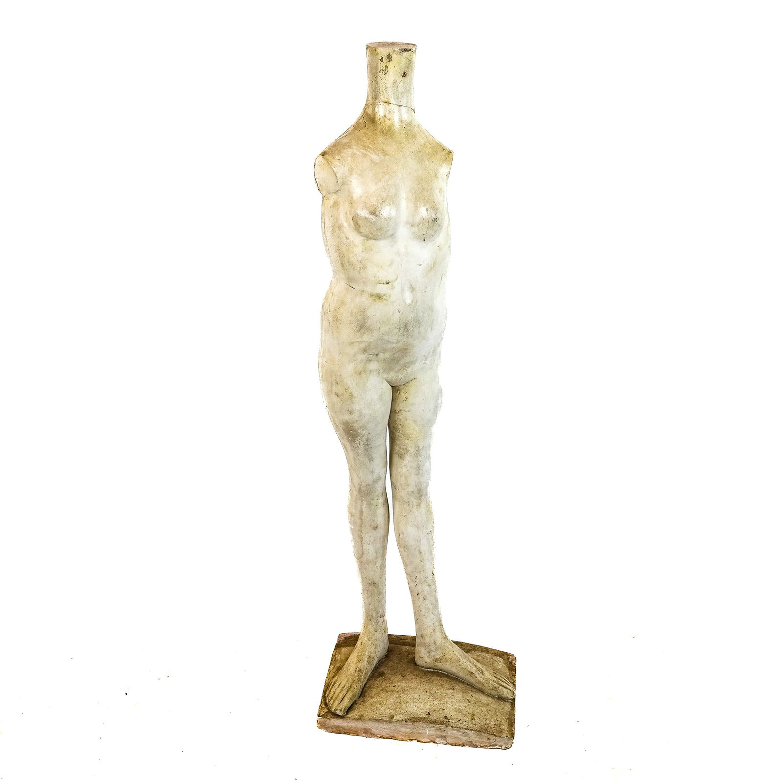 Tall Plaster Sculpture of Standing Torso (1 of 8)
