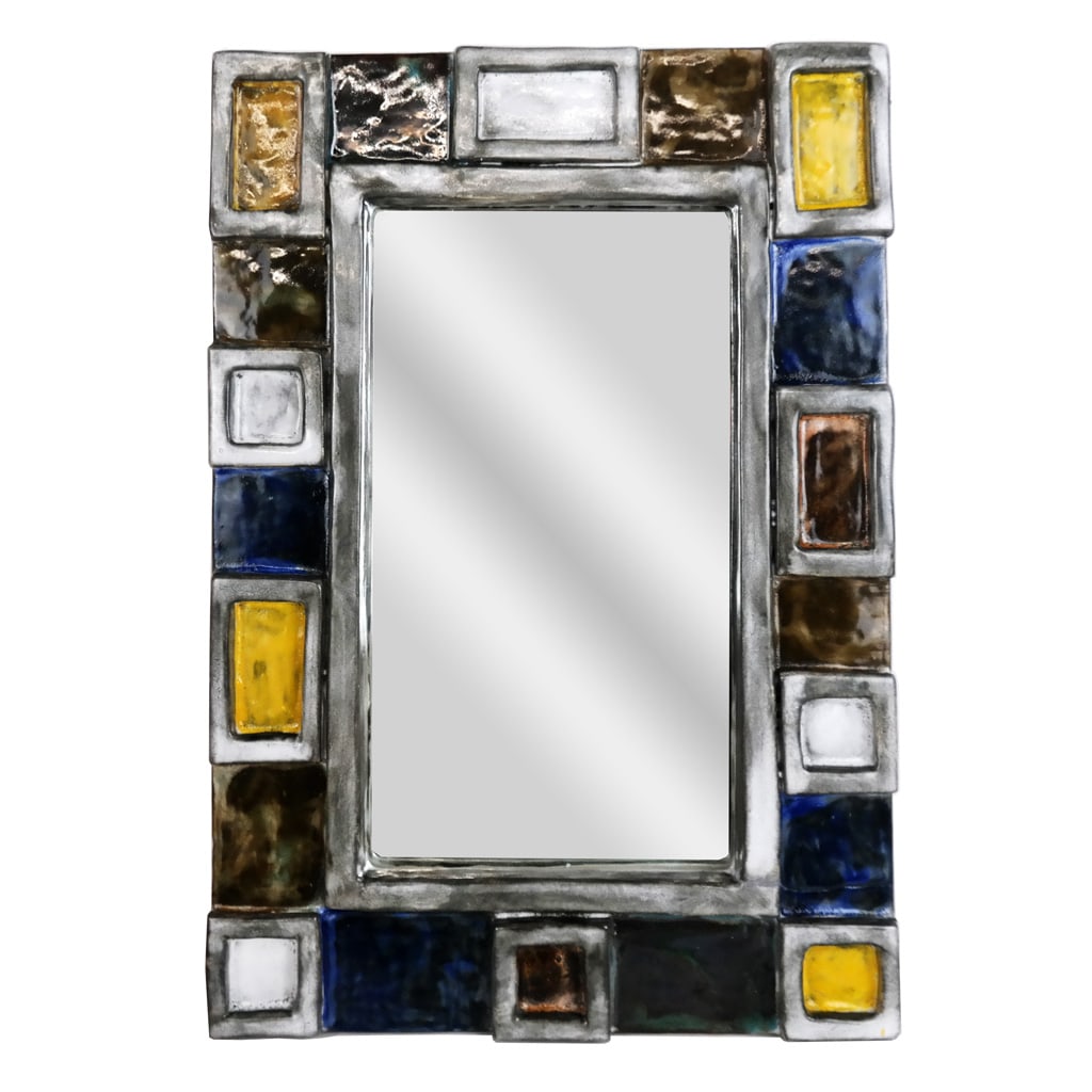 Vallauris Glazed Ceramic Mirror (1 of 15)