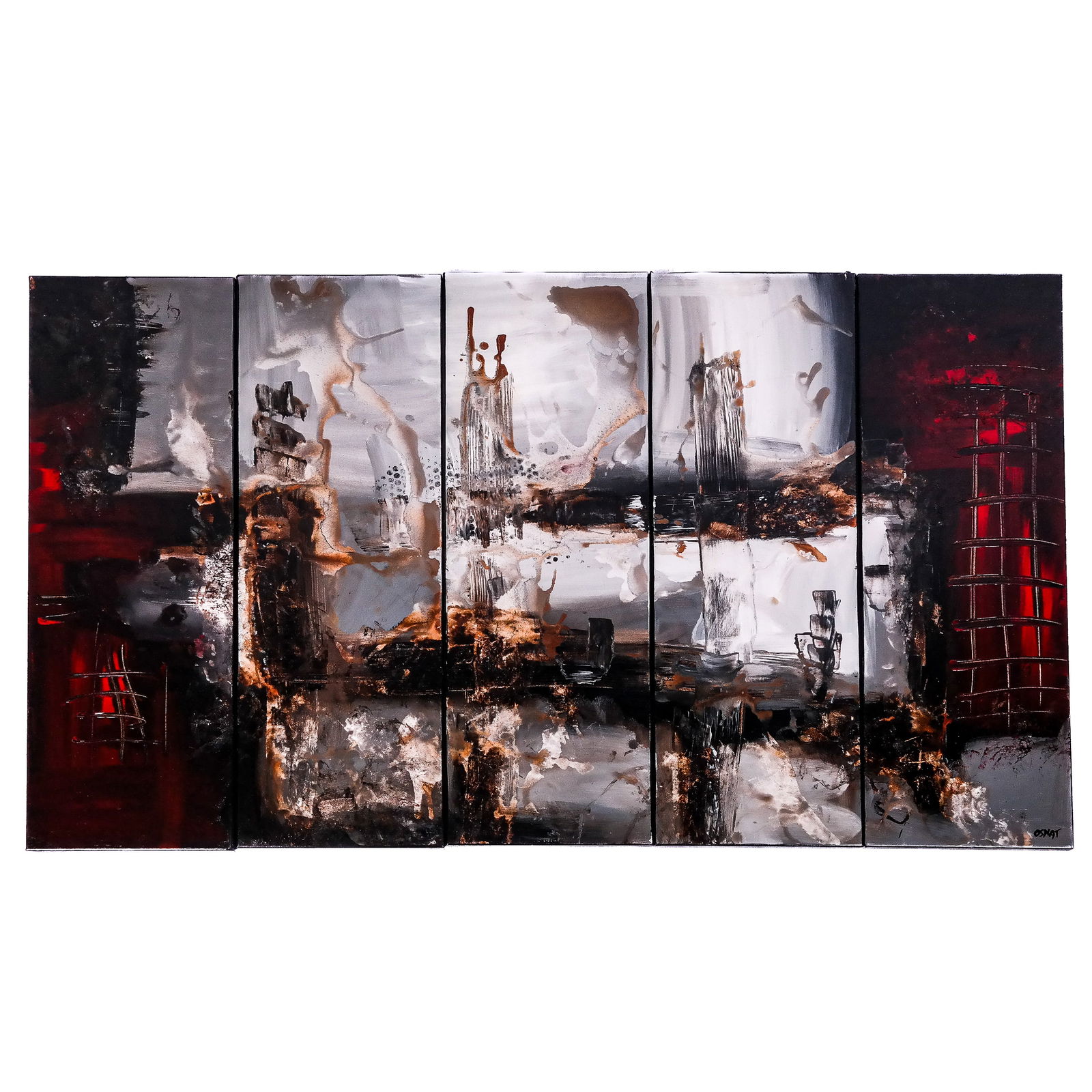 Osnat TZADOK: Set of 5 Oil on Canvas Paintings (1 of 10)