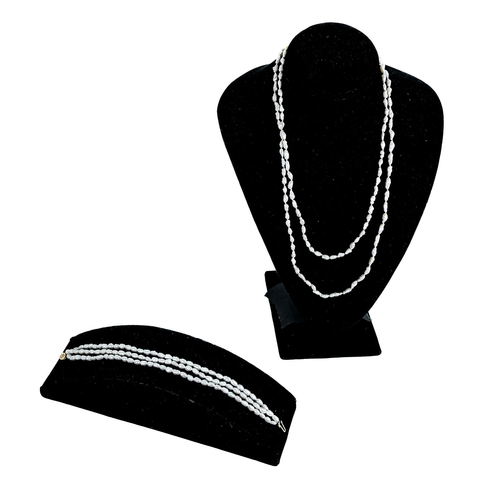 Freshwater Biwa Pearl Bracelet & Necklace (1 of 8)