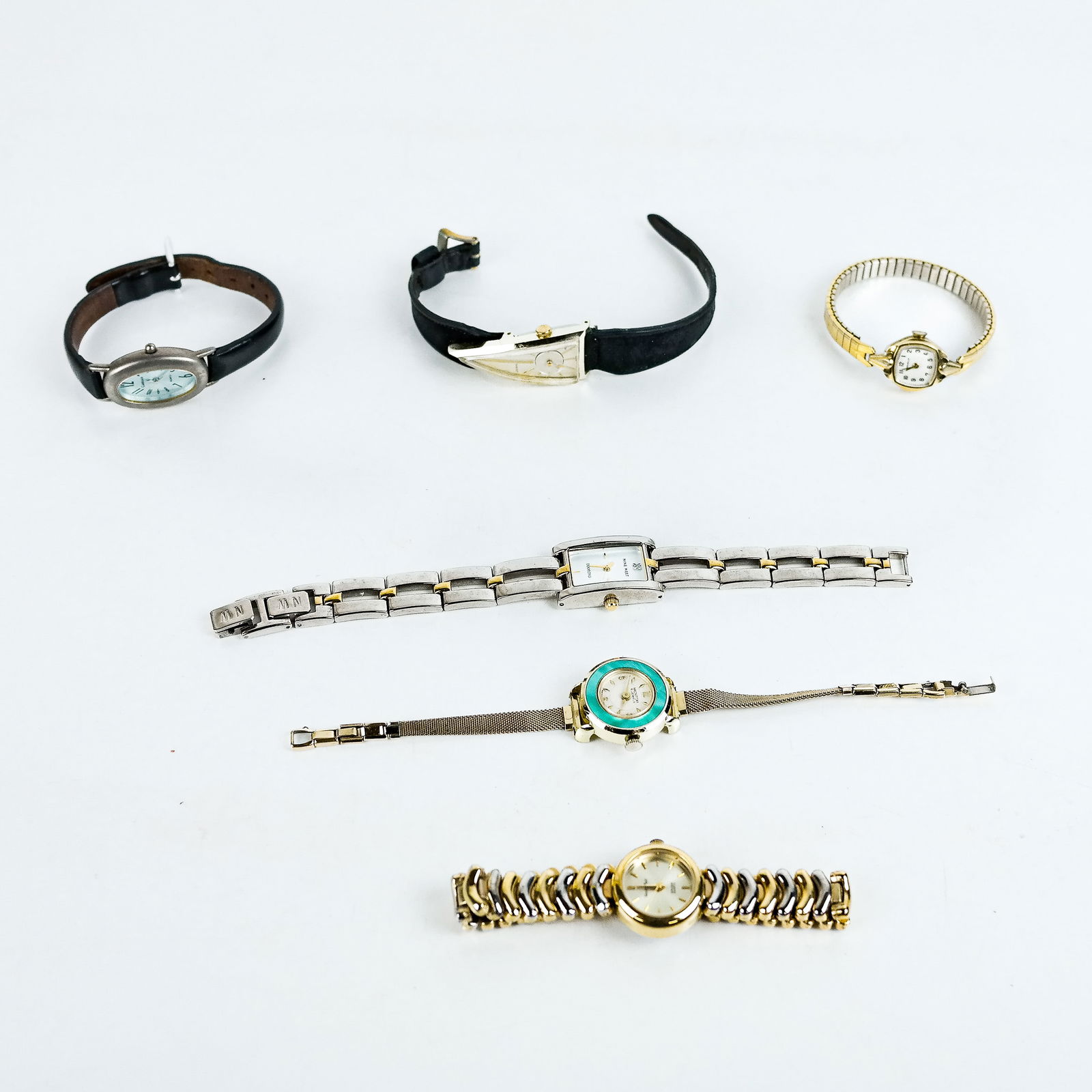 Assembled Group of Metal & Leather Wristwatches (6 (1 of 9)