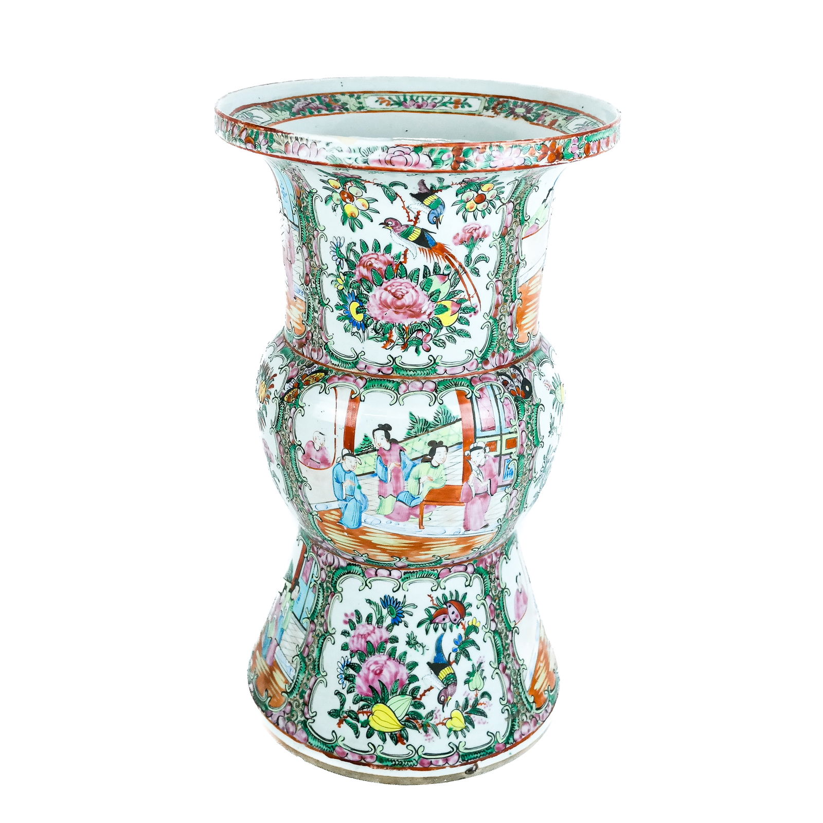 Rose Medallion Enameled Porcelain Vase (1 of 9)