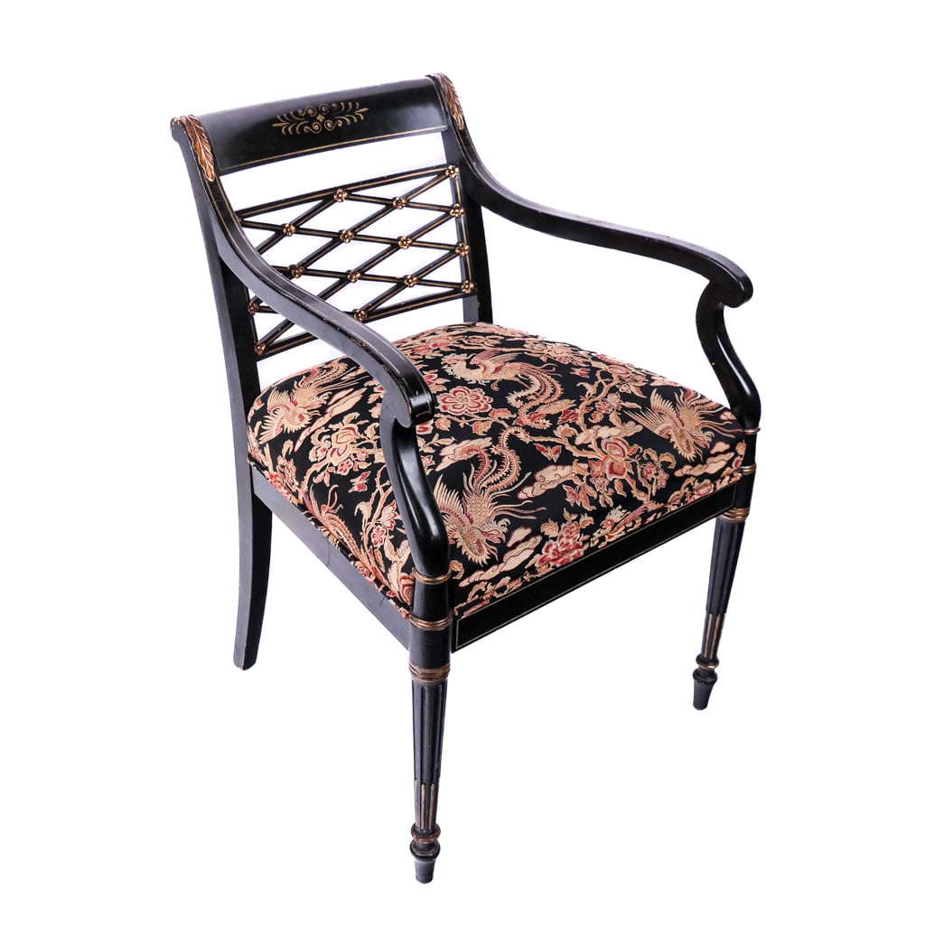 19th C. Regency Black & Gilt Armchair (1 of 7)
