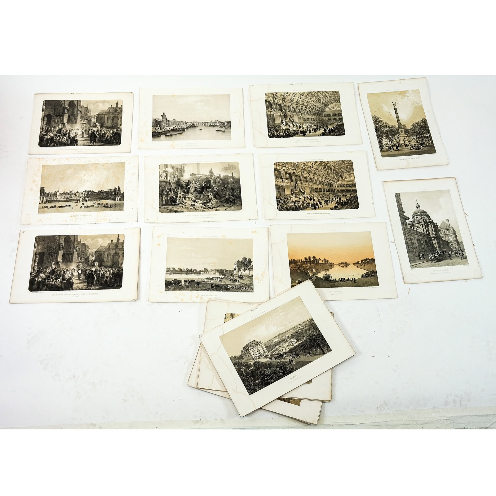 Group of Prints from "Paris dans sa Splendeur": Large collection of 20th century black and white and color lithographs from "Paris dans sa Splendeur: Monuments, Vues, Scenes Historiques, Descriptions et Histoire" (Paris in its Splendor: Monuments, 