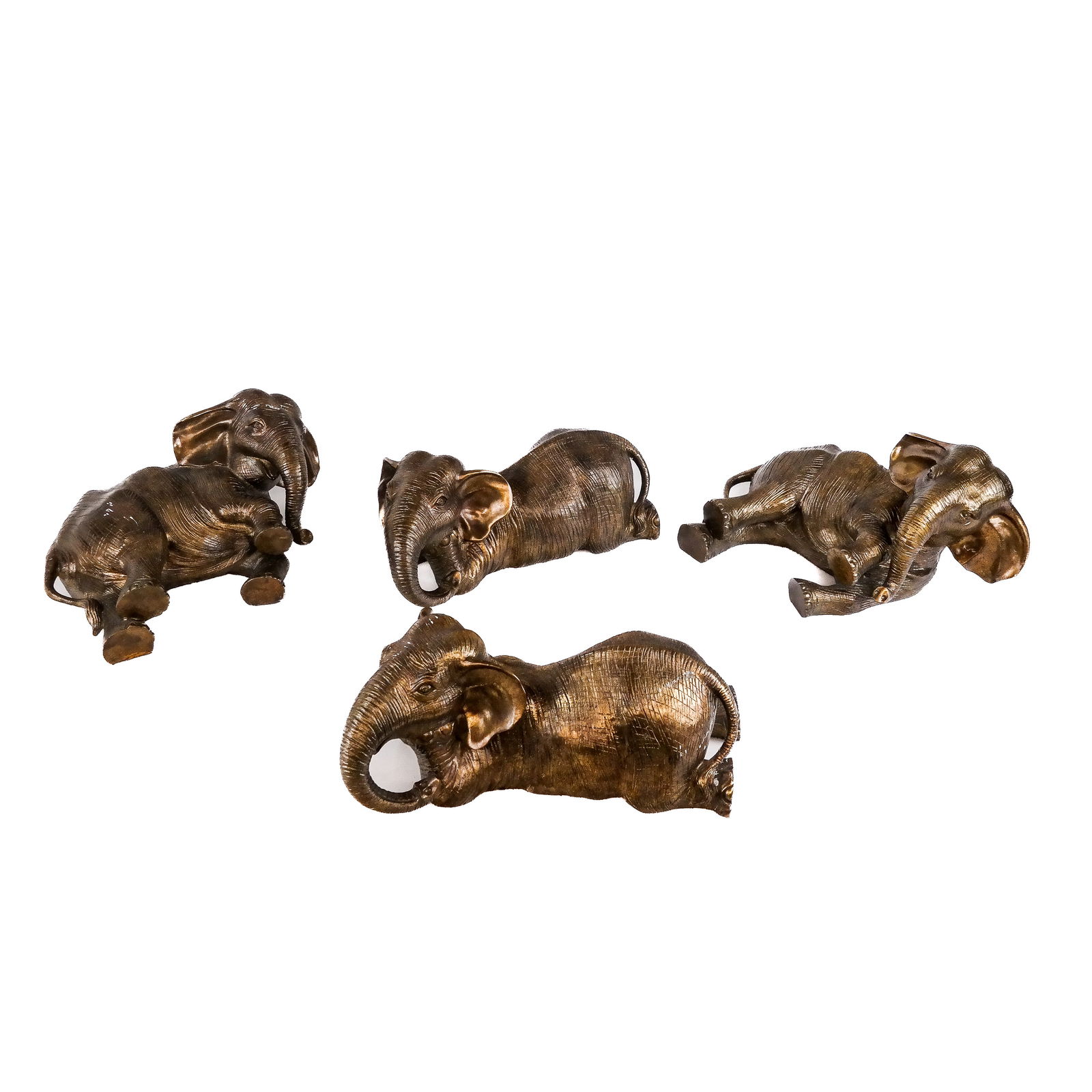 Two Sets of Elephant Sculptures Late 20th Century (1 of 12)