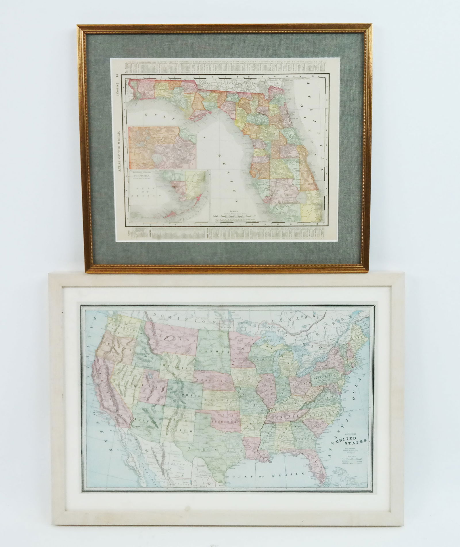 Two Vintage Framed Maps of America (1 of 12)