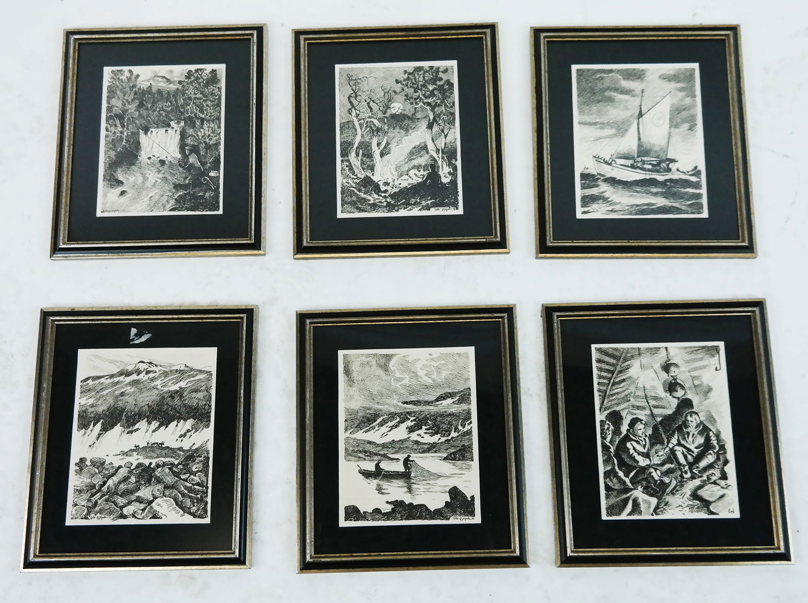 Six Signed B&W Engravings (1 of 14)
