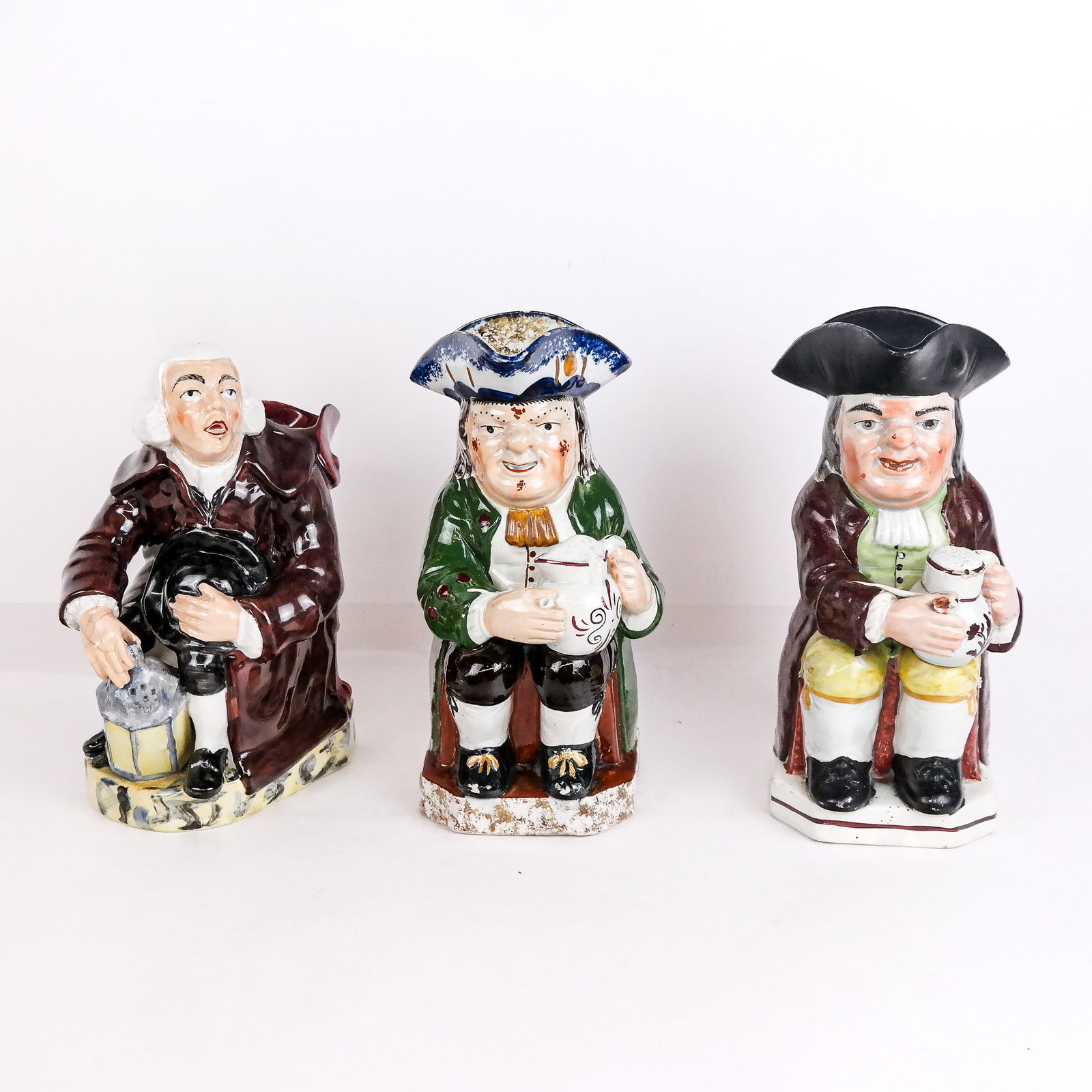 Three Staffordshire Toby Mugs (1 of 8)