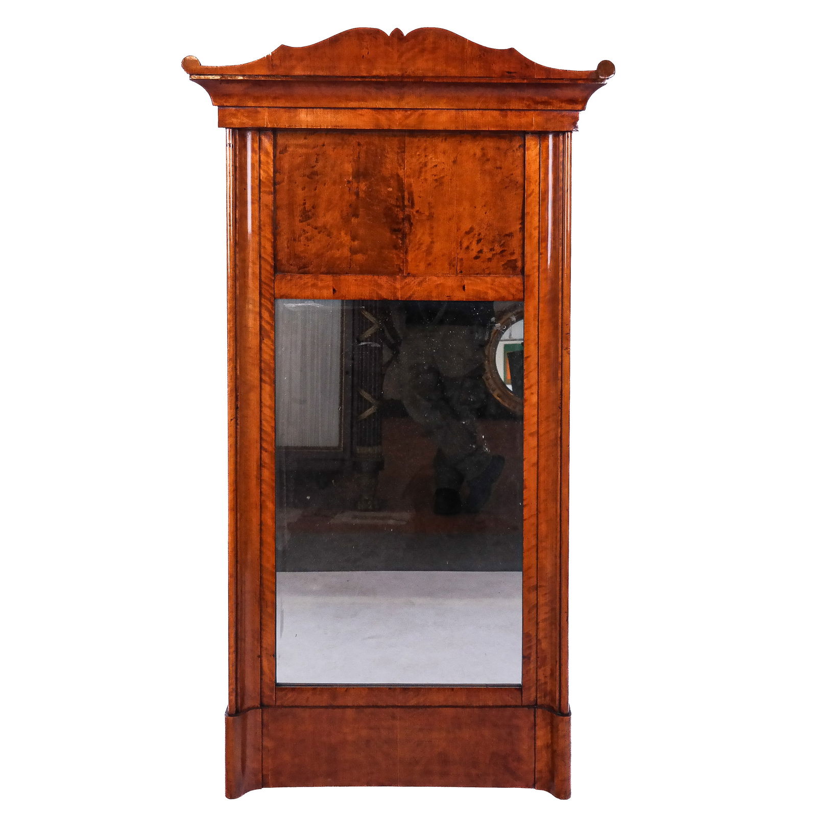 Biedermeier Burl Maple Pier Mirror (1 of 7)