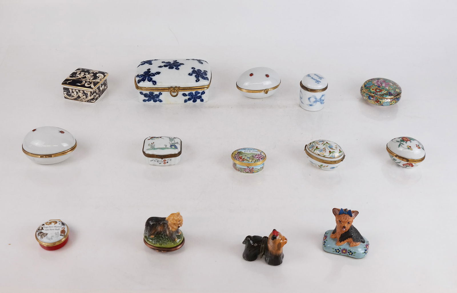 Fourteen (14) Porcelain Trinket Boxes (1 of 9)