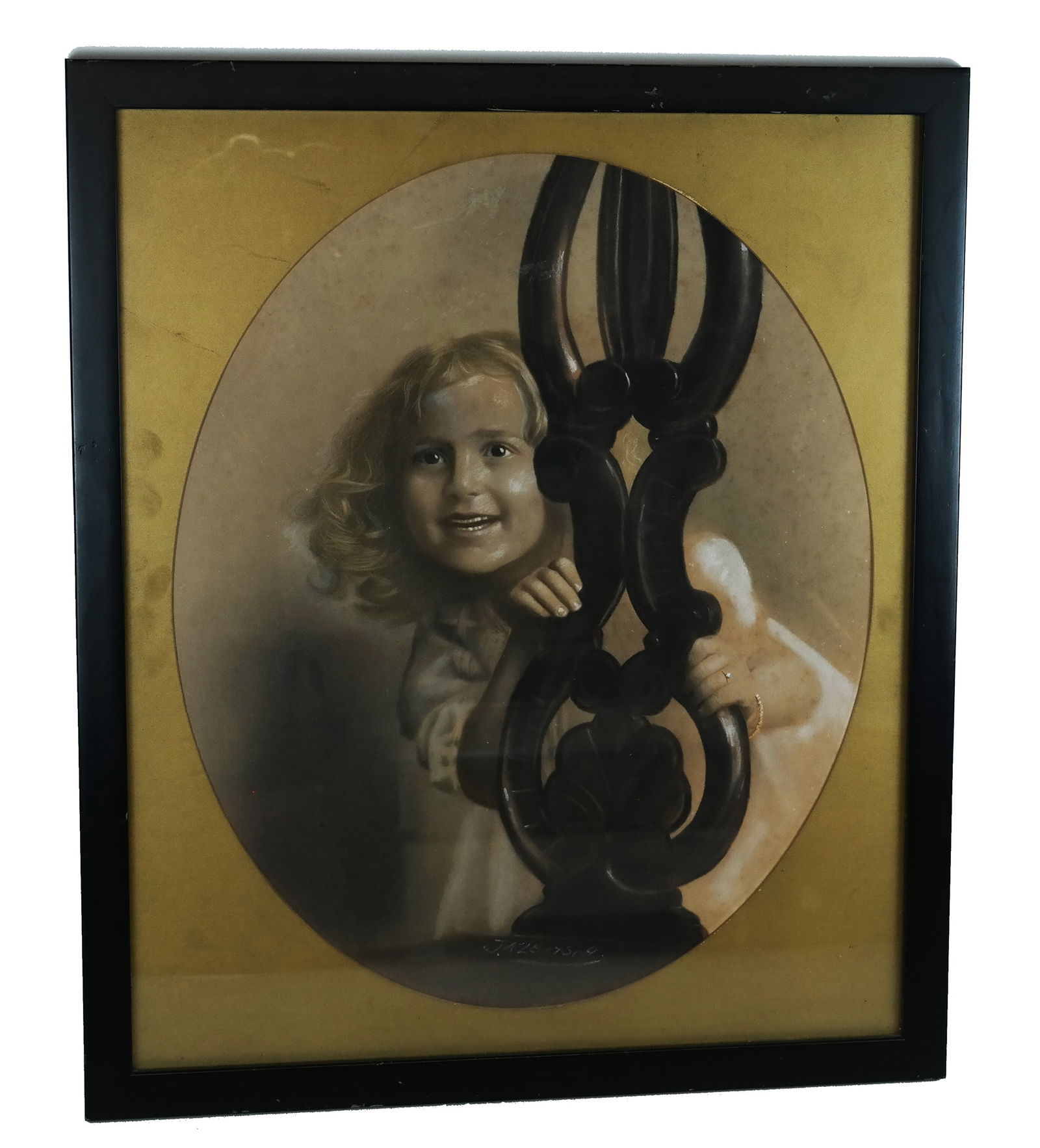 Joseph KLEITSCH: Playful Girl - Pastel Painting (1 of 7)