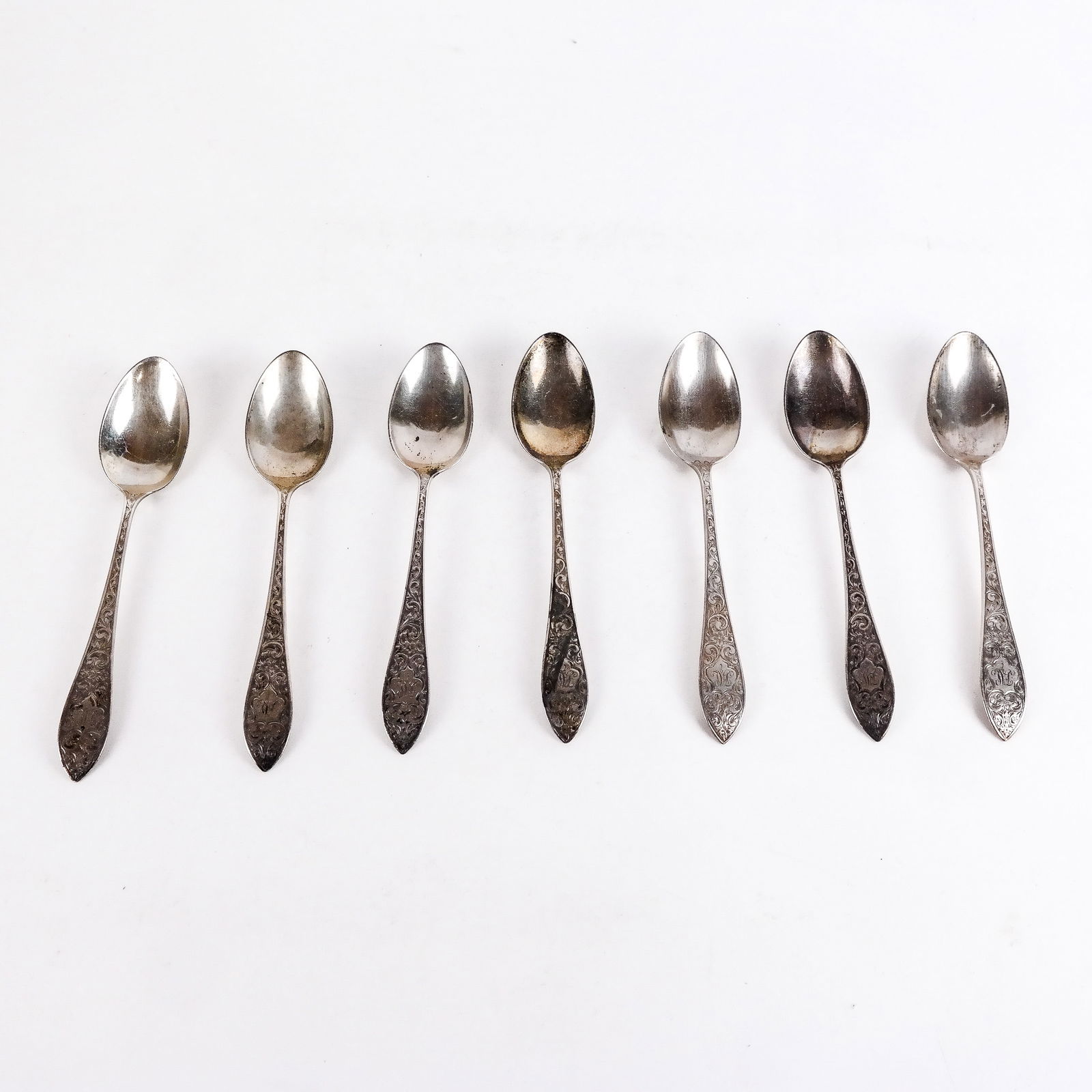 Set of Seven Silver Tea Spoons (1 of 5)