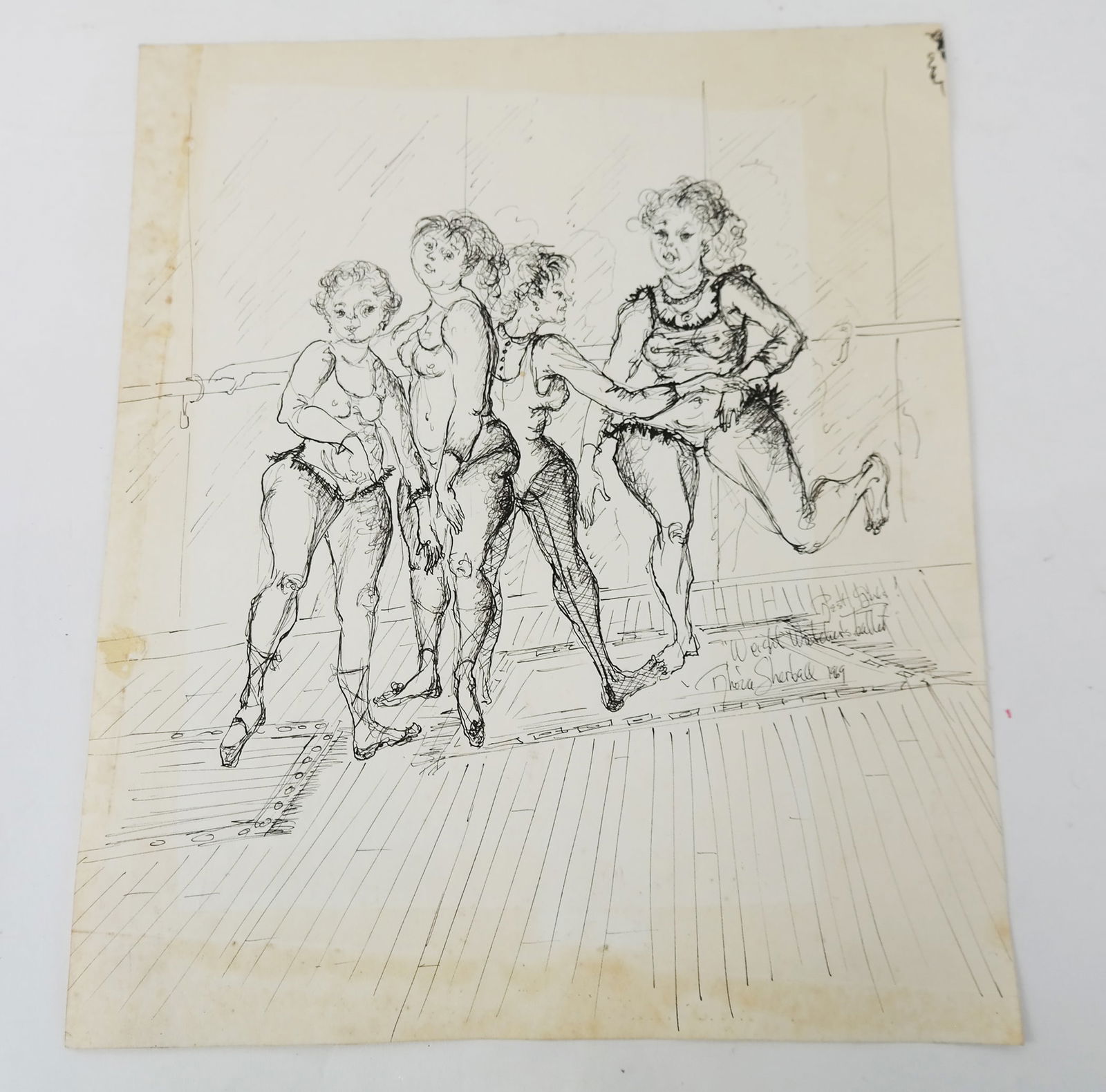 Rhoda SHERBELL: Figural Interior Scene - Drawing (1 of 6)