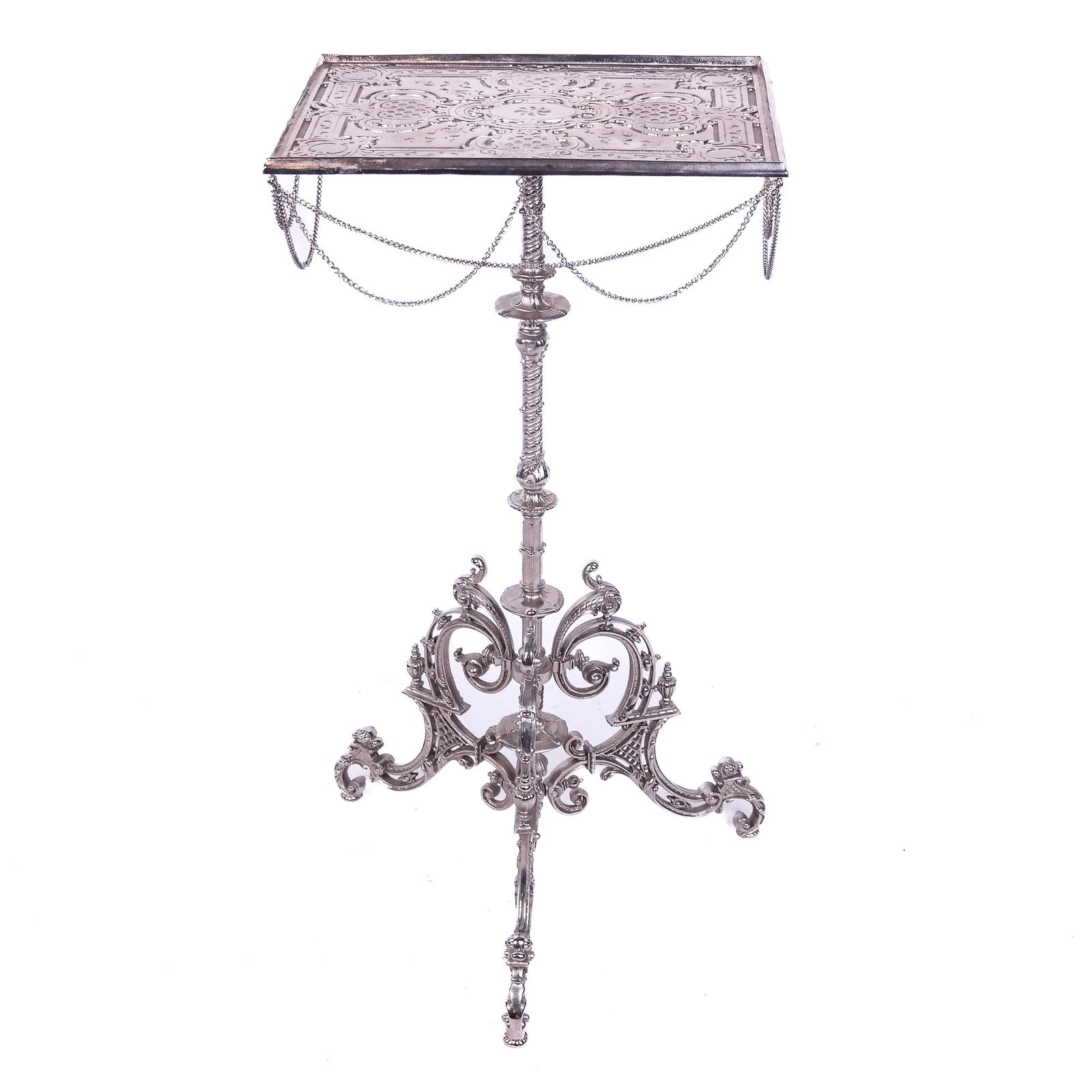 19th C. American Silver Plate Incised Gueridon (1 of 6)