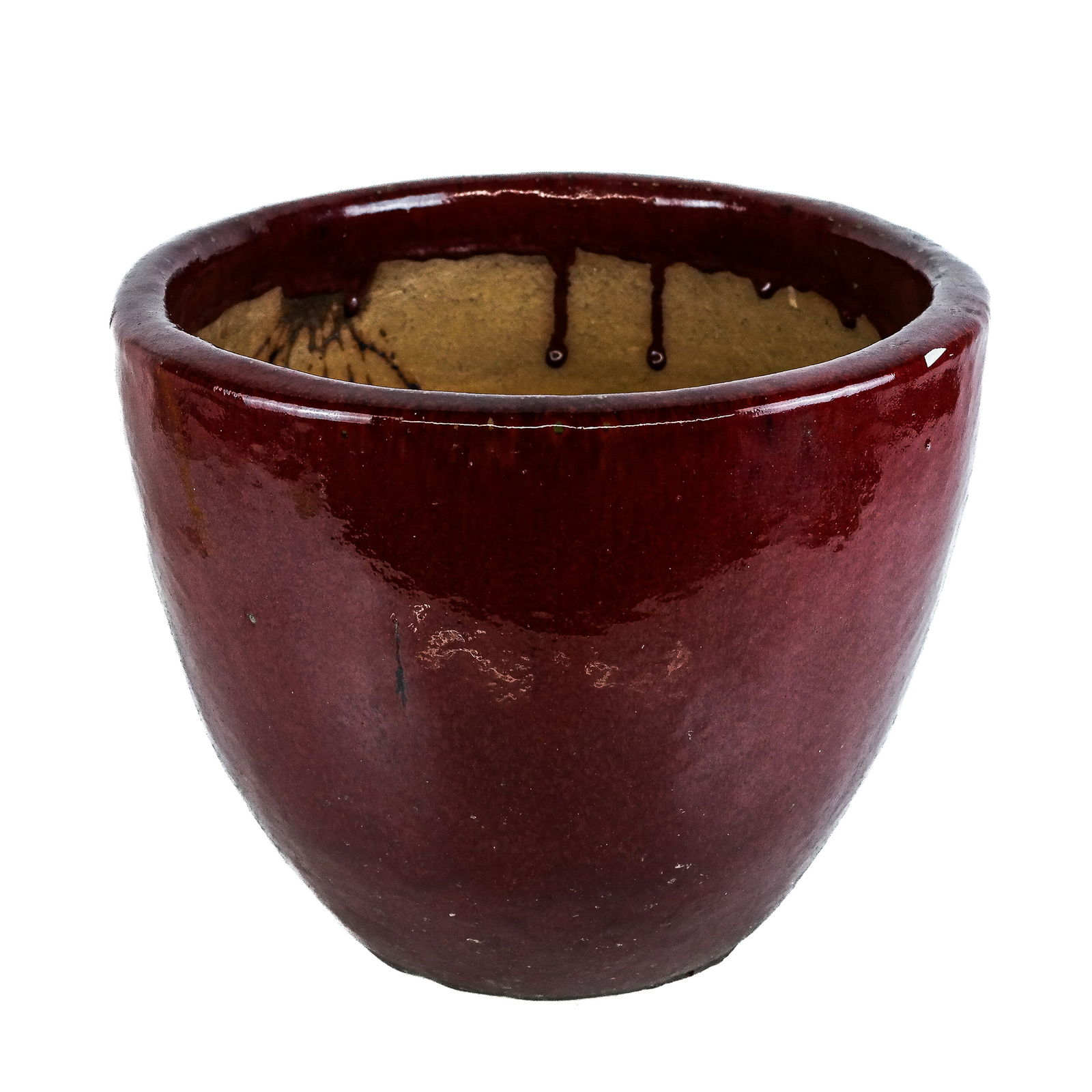 Chinese Oxblood Red Glazed Ceramic Jardiniere (1 of 6)