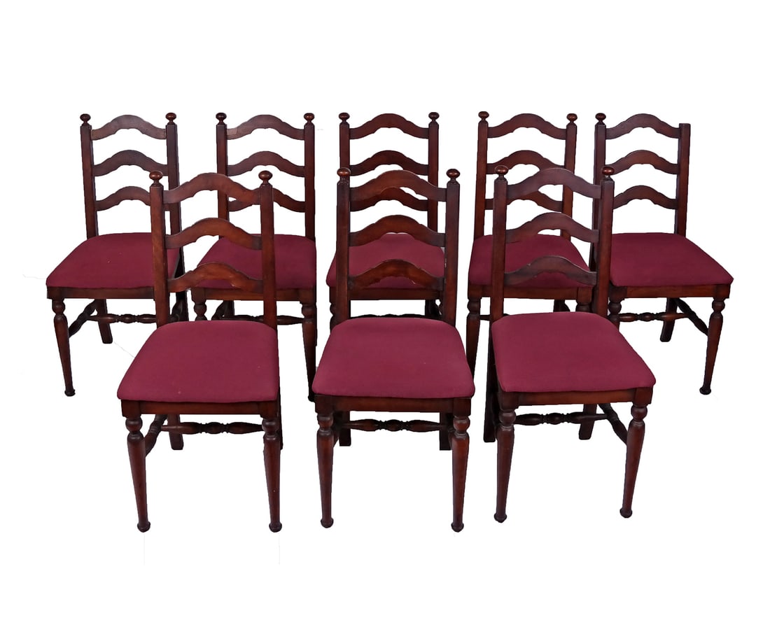 Set of Eight (8) Antique Colonial Side Chairs (1 of 5)