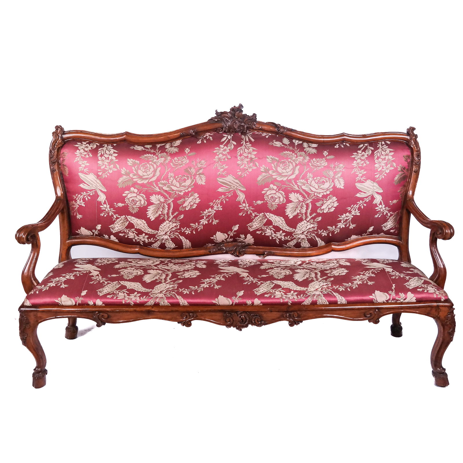 Continental Rococo Carved Mahogany Sofa (1 of 8)