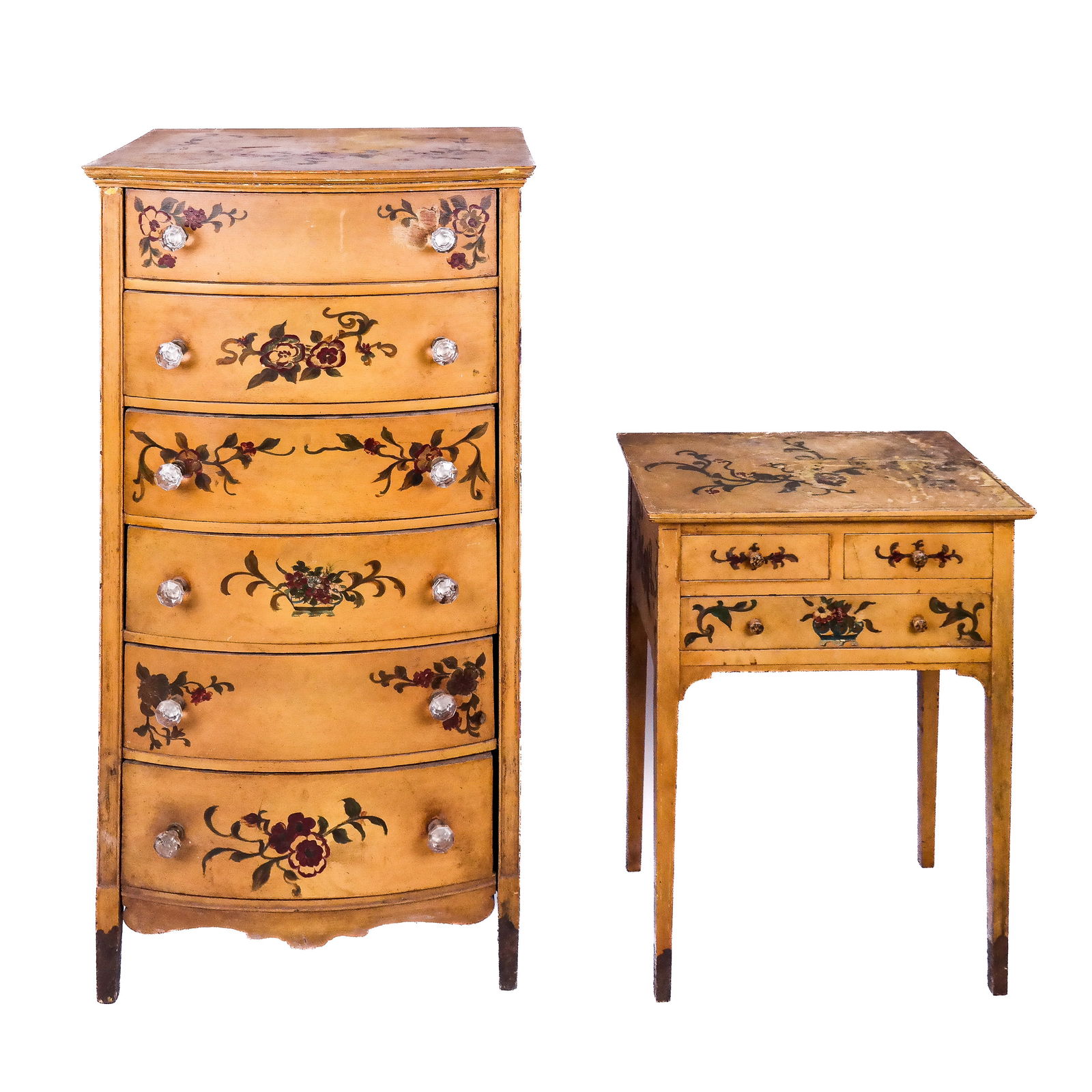American Paint-Decorated Chest & Side Table (1 of 14)