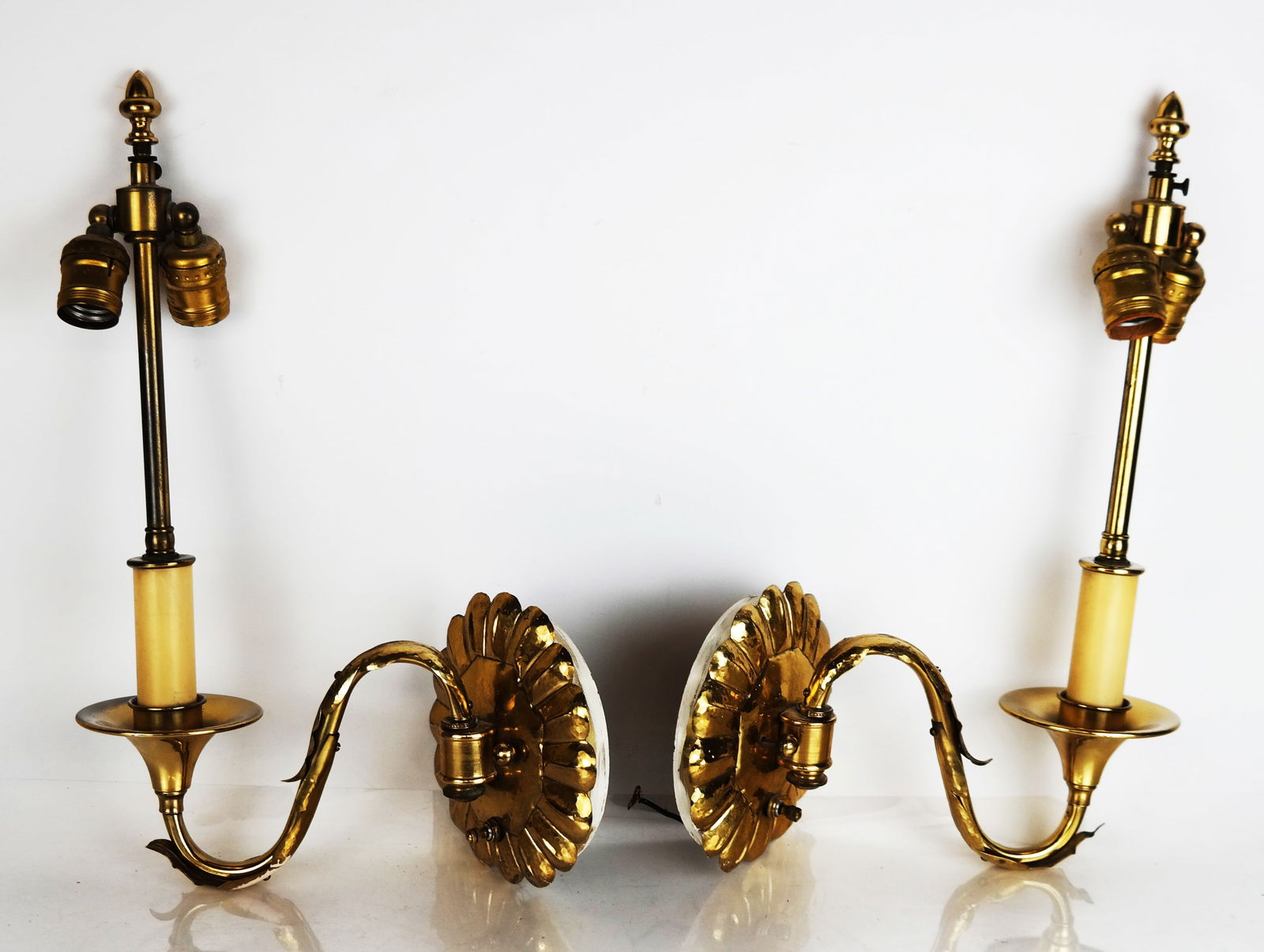 Pair of Modern Rococo-Style Brass Sconces (1 of 9)
