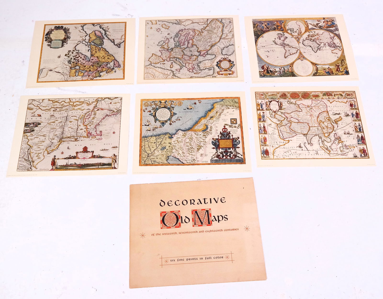 6 Decorative Old Maps of 16th-18th Centuries (1 of 10)