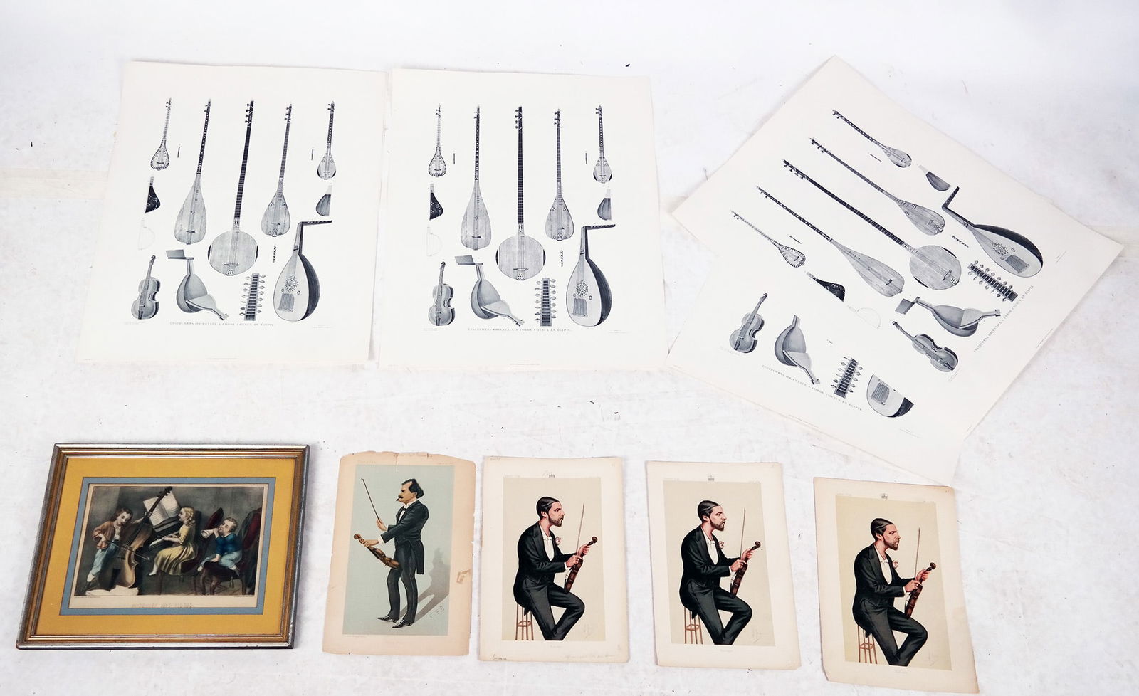 10 Assorted Vintage Musical Prints, One Framed (1 of 11)