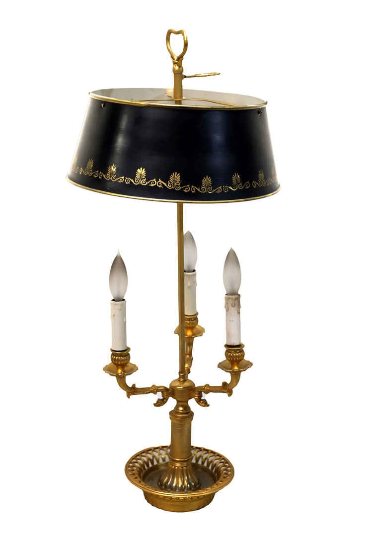 French Bronze Dore Bouillotte Lamp (1 of 5)